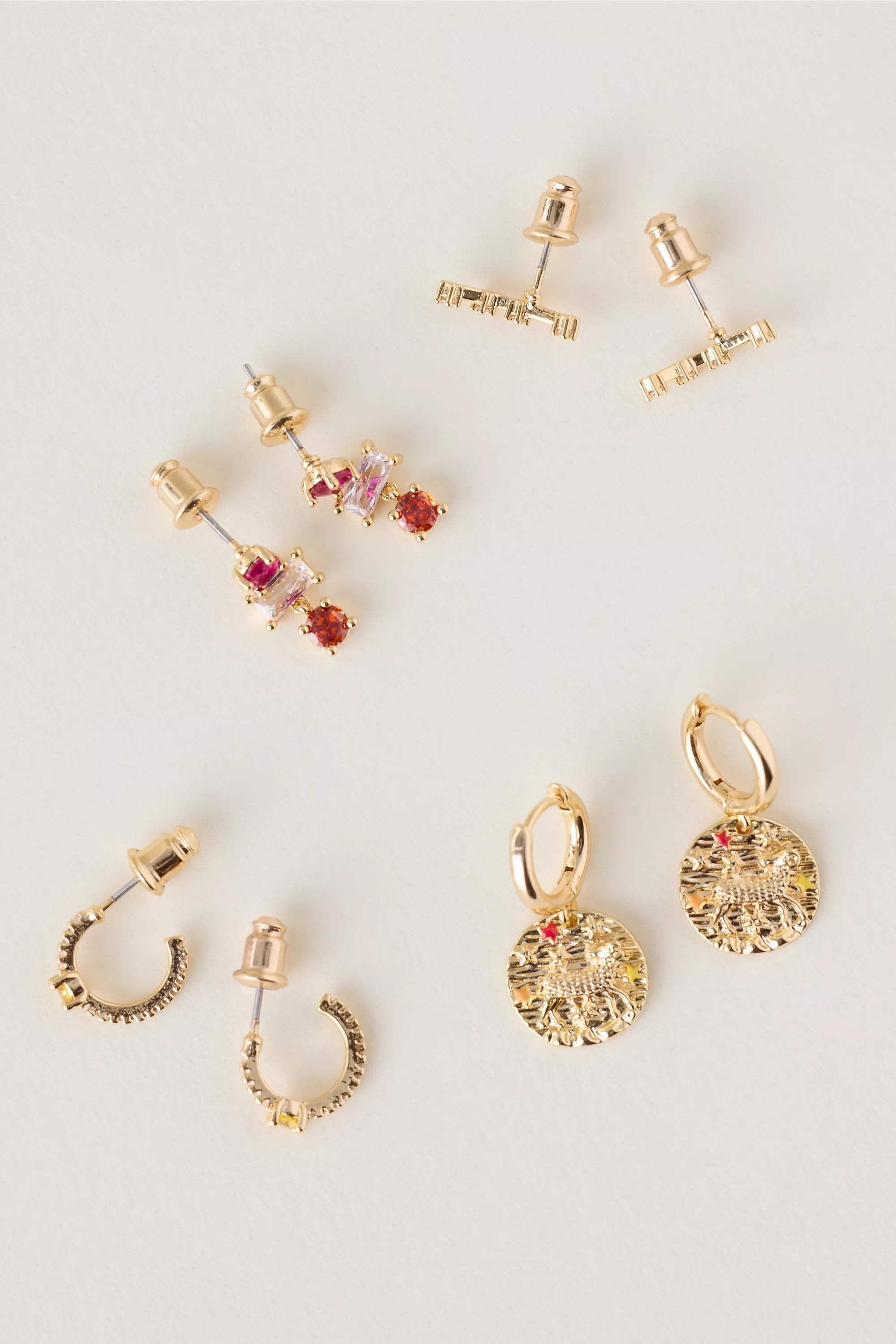 Aries Assorted Zodiac Earrings, Set Of 4, A501_0801, large image number 1