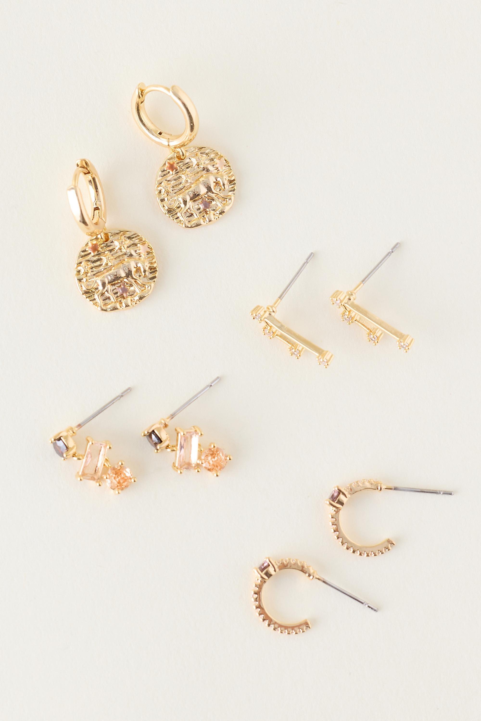 Taurus Assorted Zodiac Earrings, Set Of 4, A501_0802, large image number 0