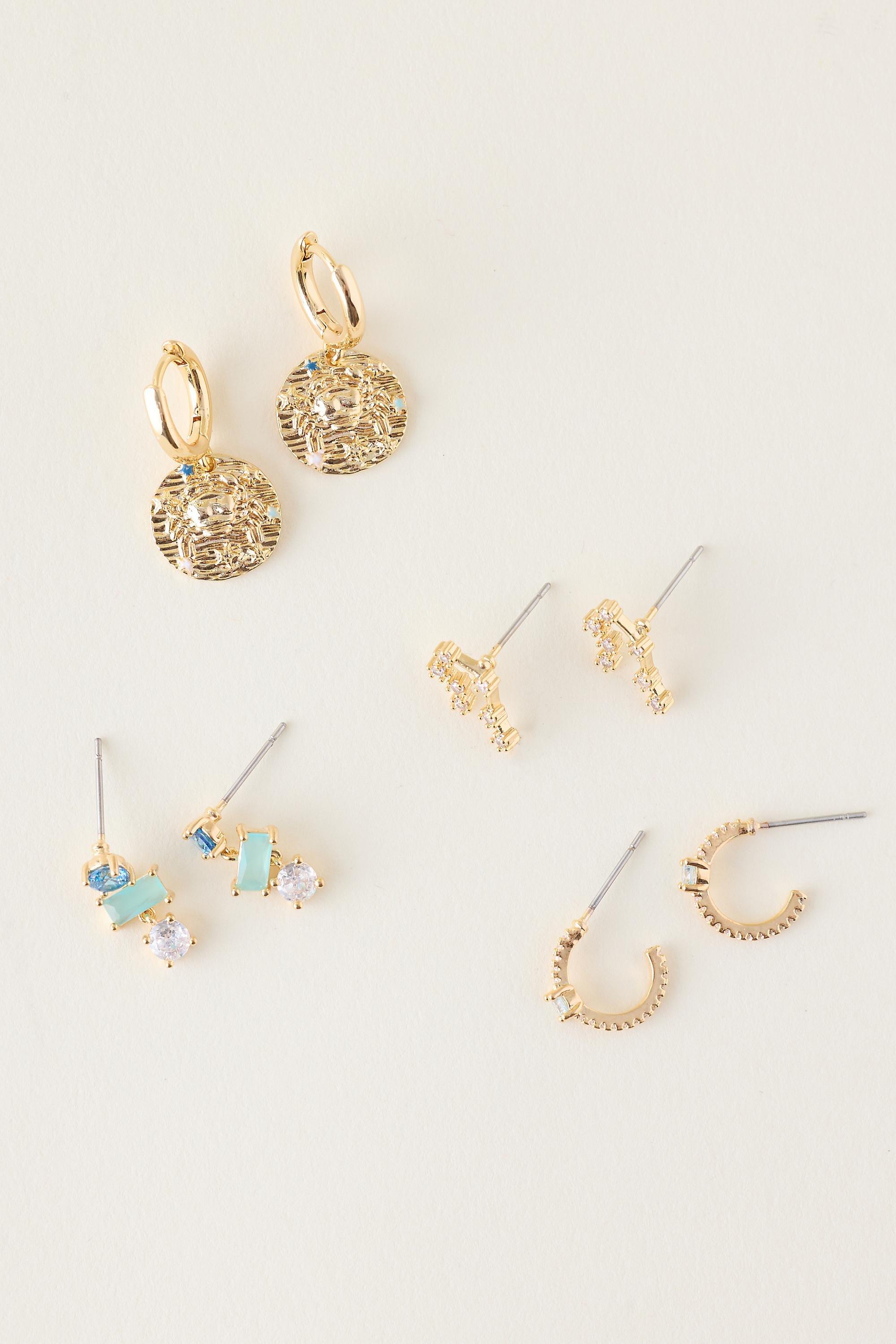 Cancer Assorted Zodiac Earrings, Set Of 4, A501_0804, large image number 0