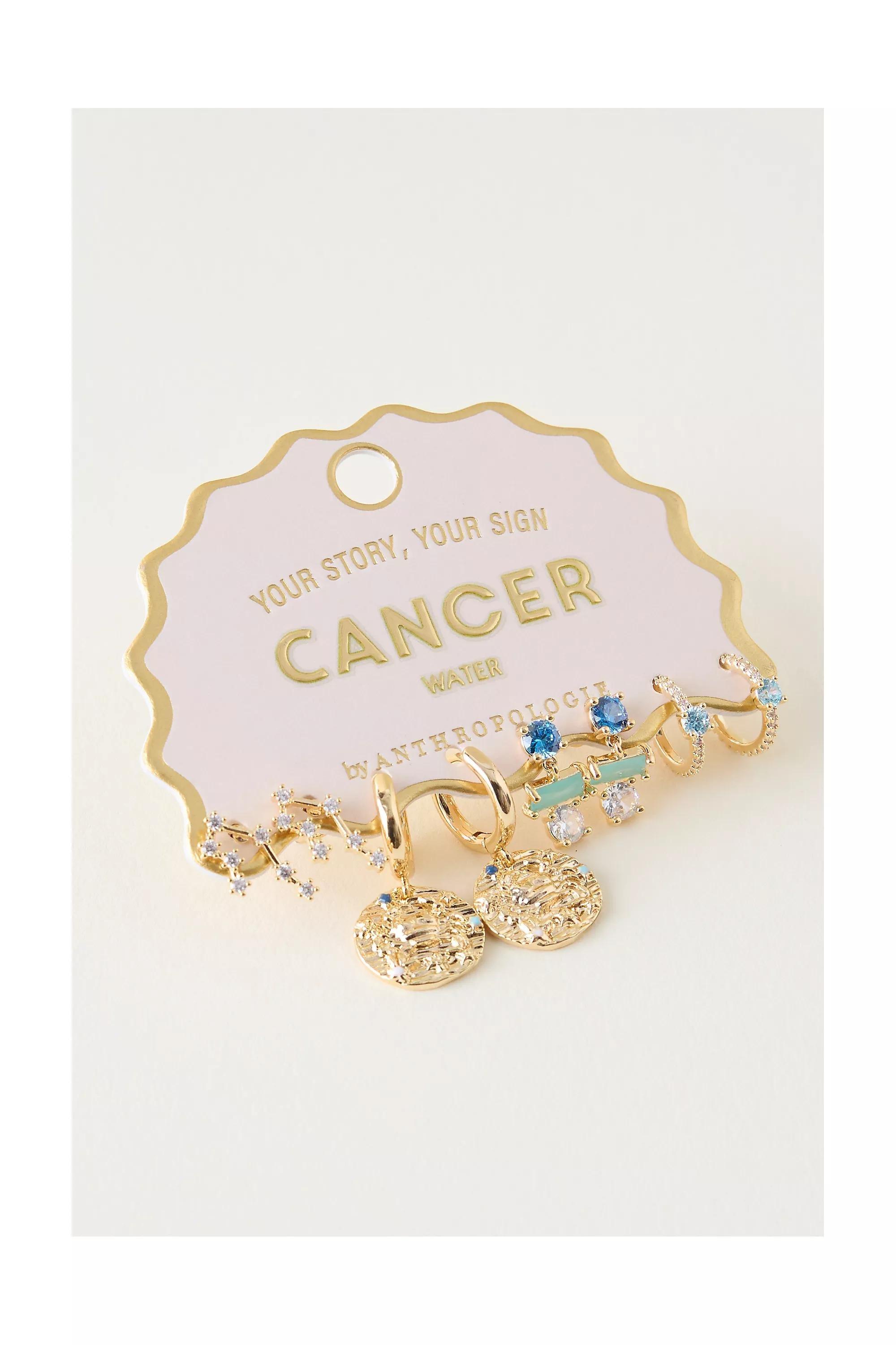 Cancer Assorted Zodiac Earrings, Set Of 4, A501_0804, large image number 5