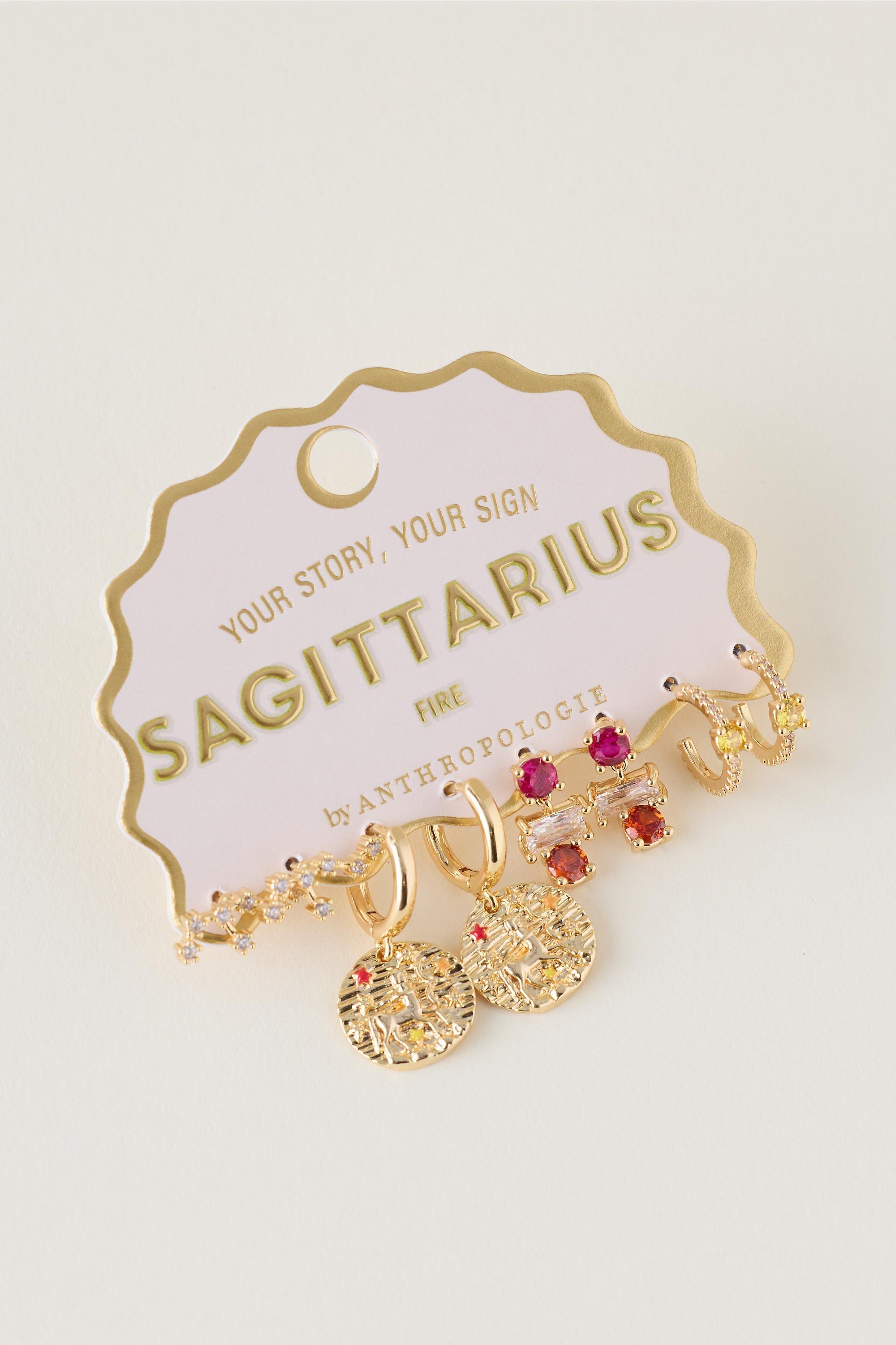 Sagittarius Assorted Zodiac Earrings, Set Of 4, A501_0809, large image number 1