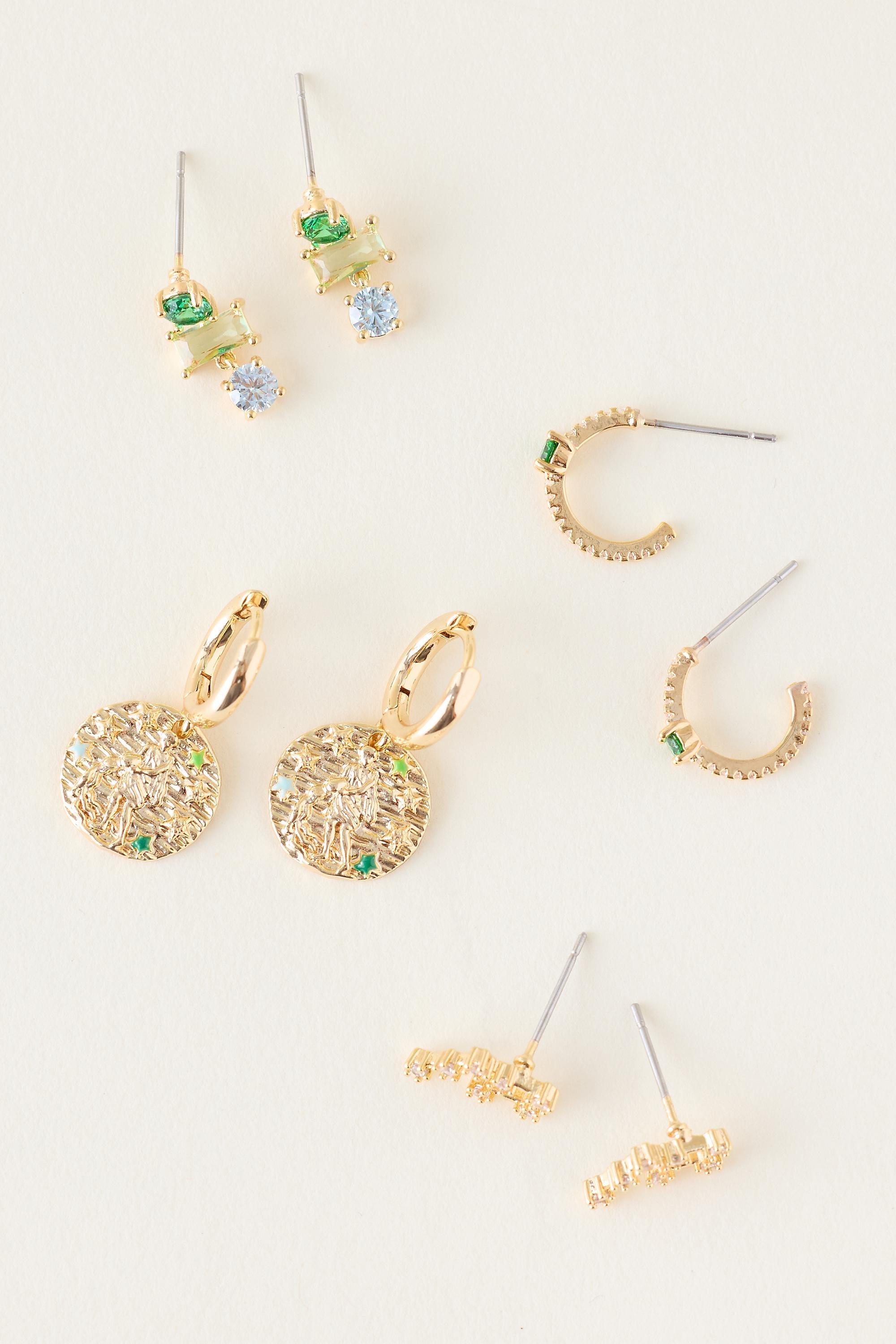 Aquarius Assorted Zodiac Earrings, Set Of 4, A501_0811, large image number 0