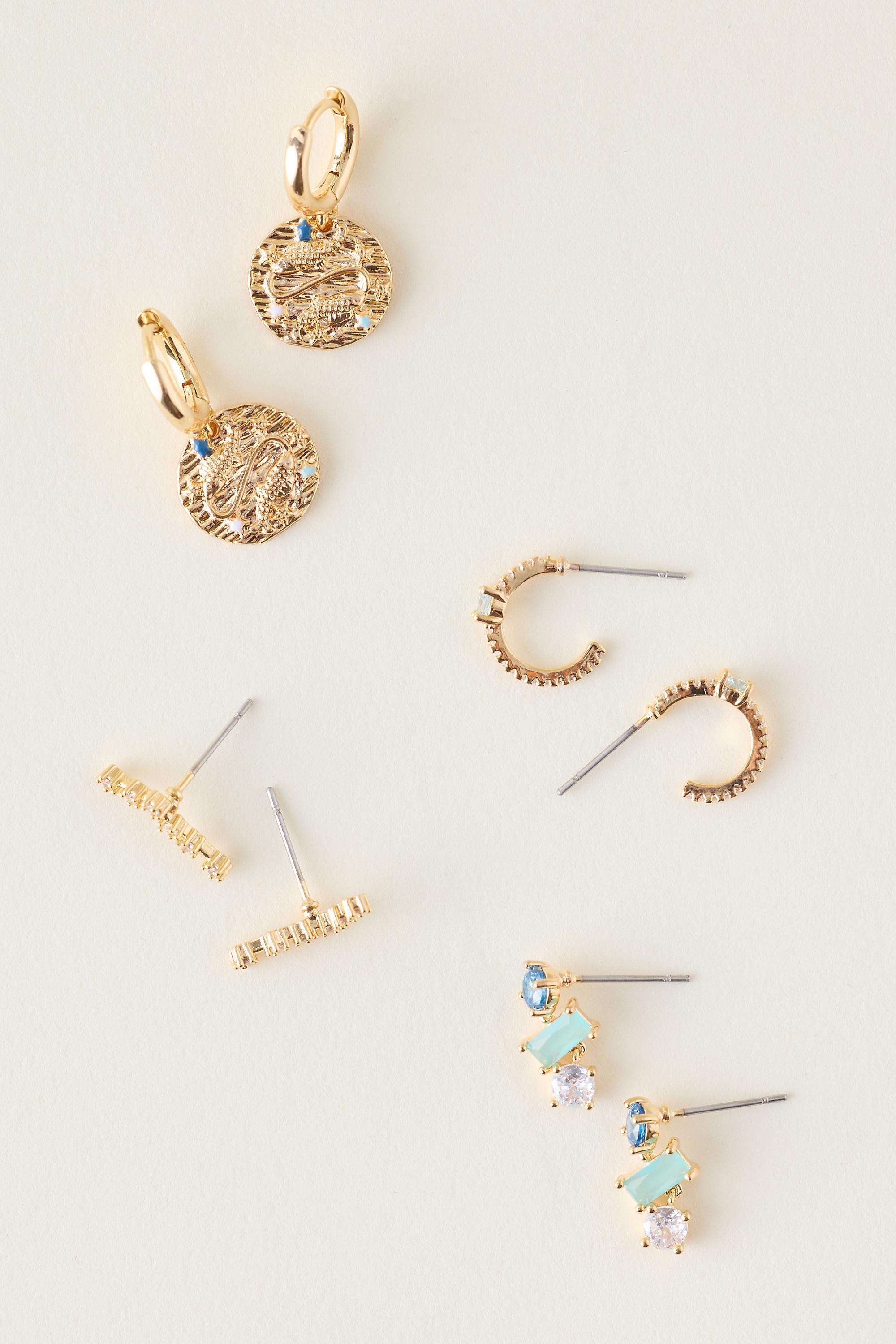 Pisces Assorted Zodiac Earrings, Set Of 4, A501_0812, large image number 0