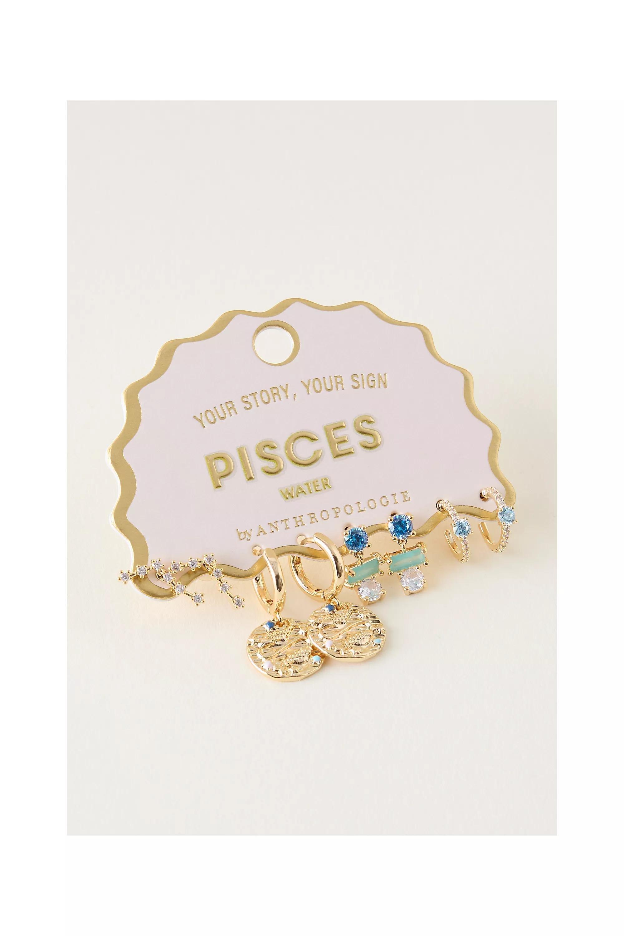 Pisces Assorted Zodiac Earrings, Set Of 4, A501_0812, large image number 5