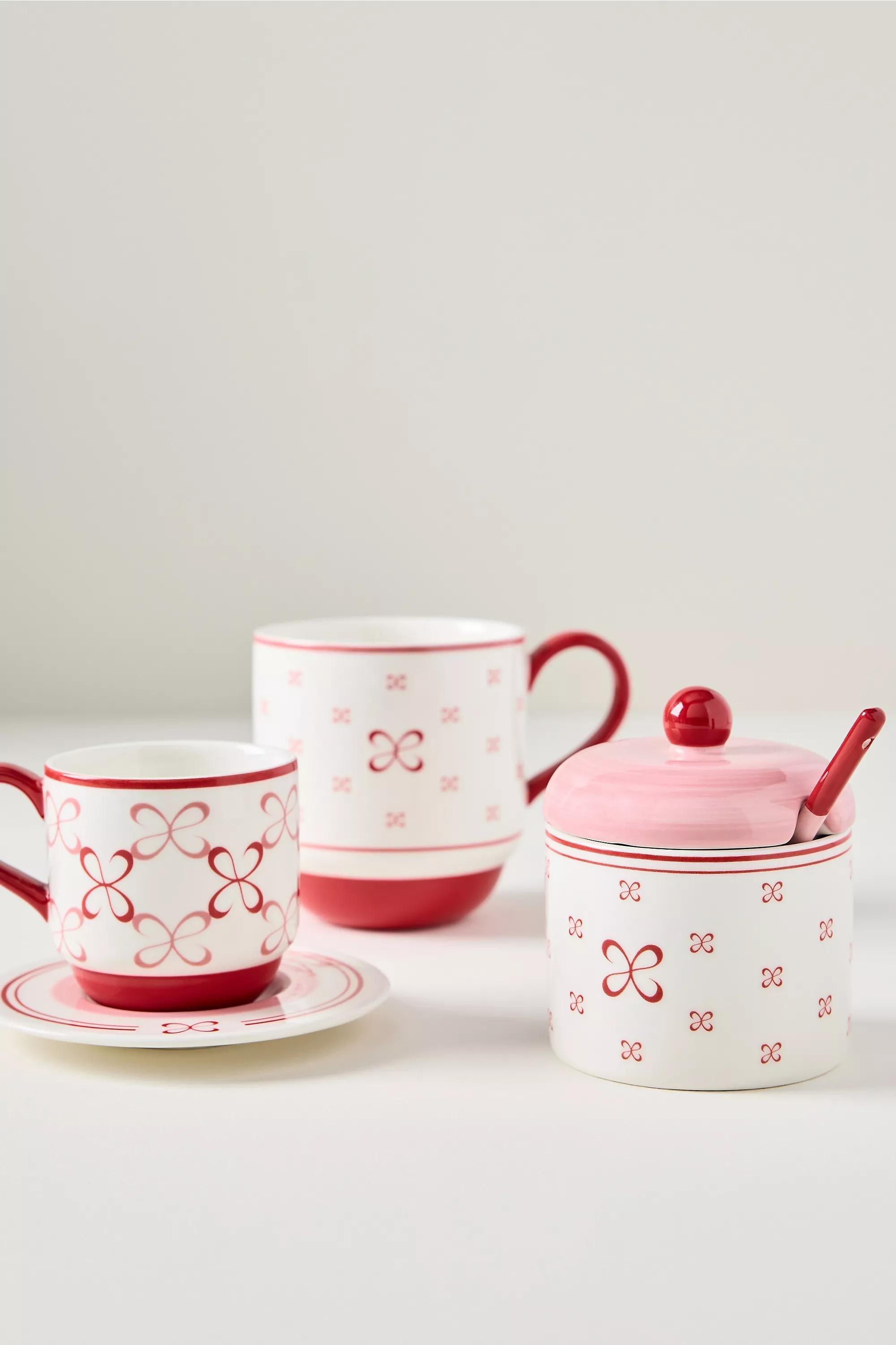 By Maeve Stoneware Espresso Cup And Saucer, Pink, A501_0066, large image number 2