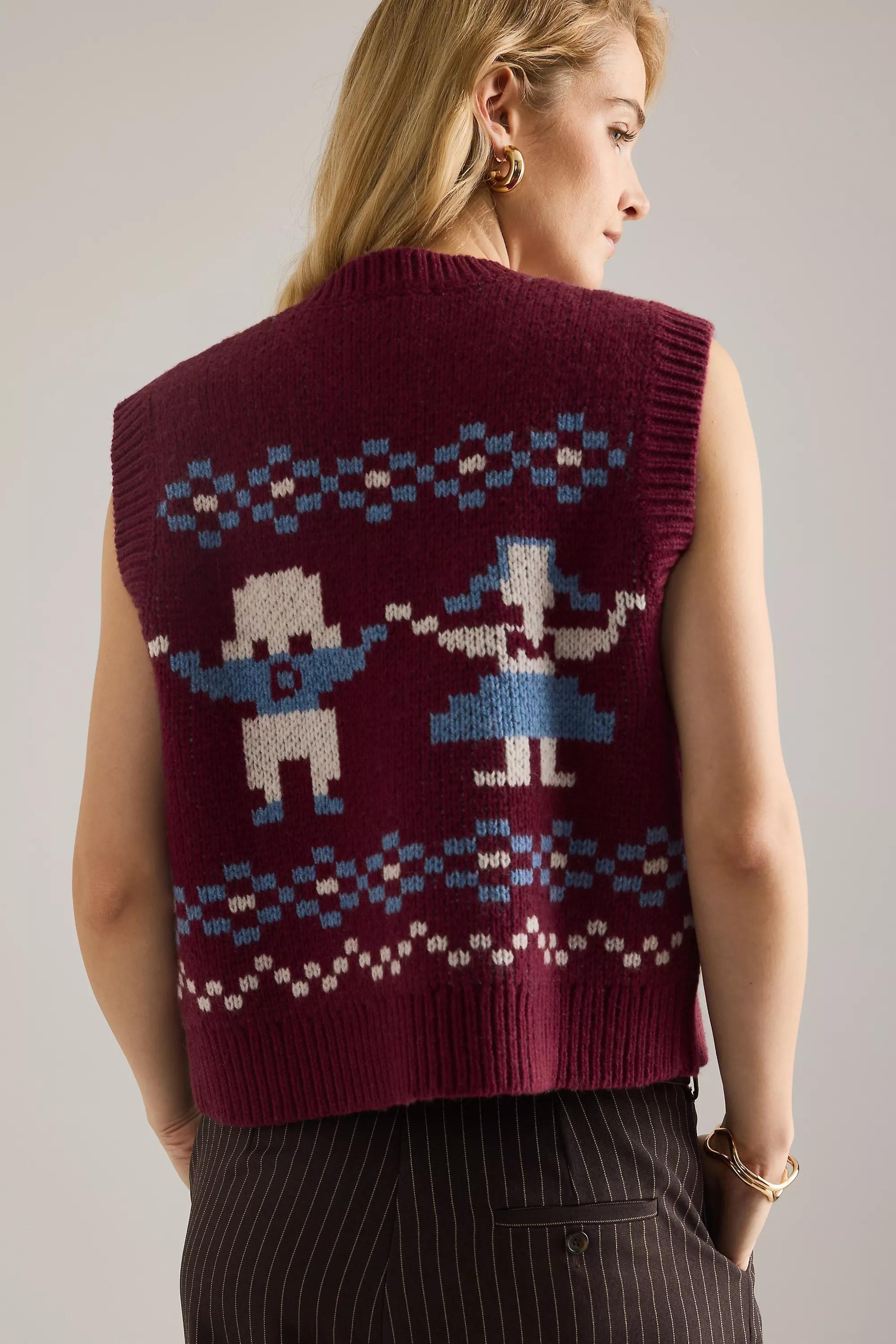 Wine Damson Madder Sofie Wool Vest, A501_0061, large image number 1