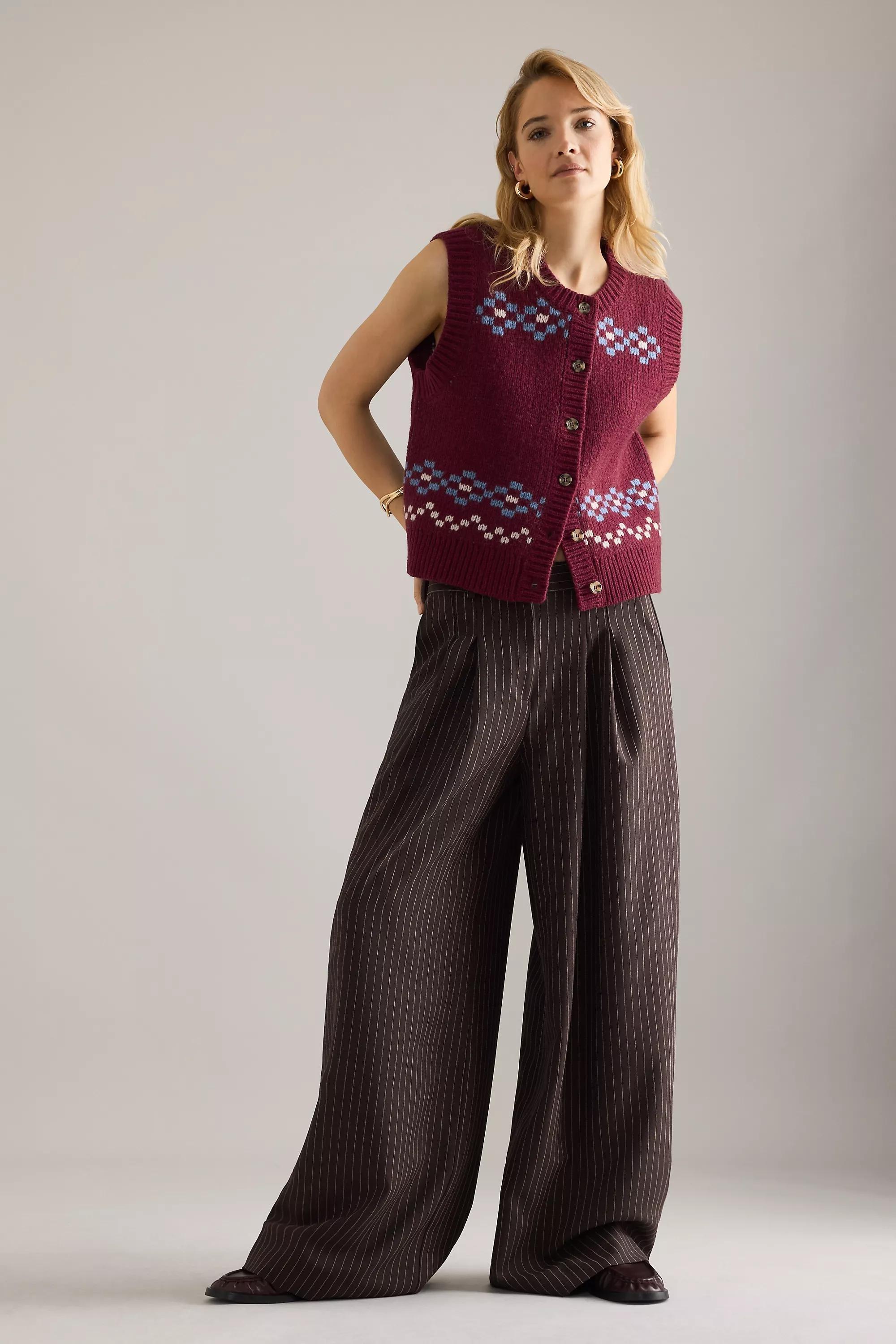 Wine Damson Madder Sofie Wool Vest, A501_0061, large image number 3