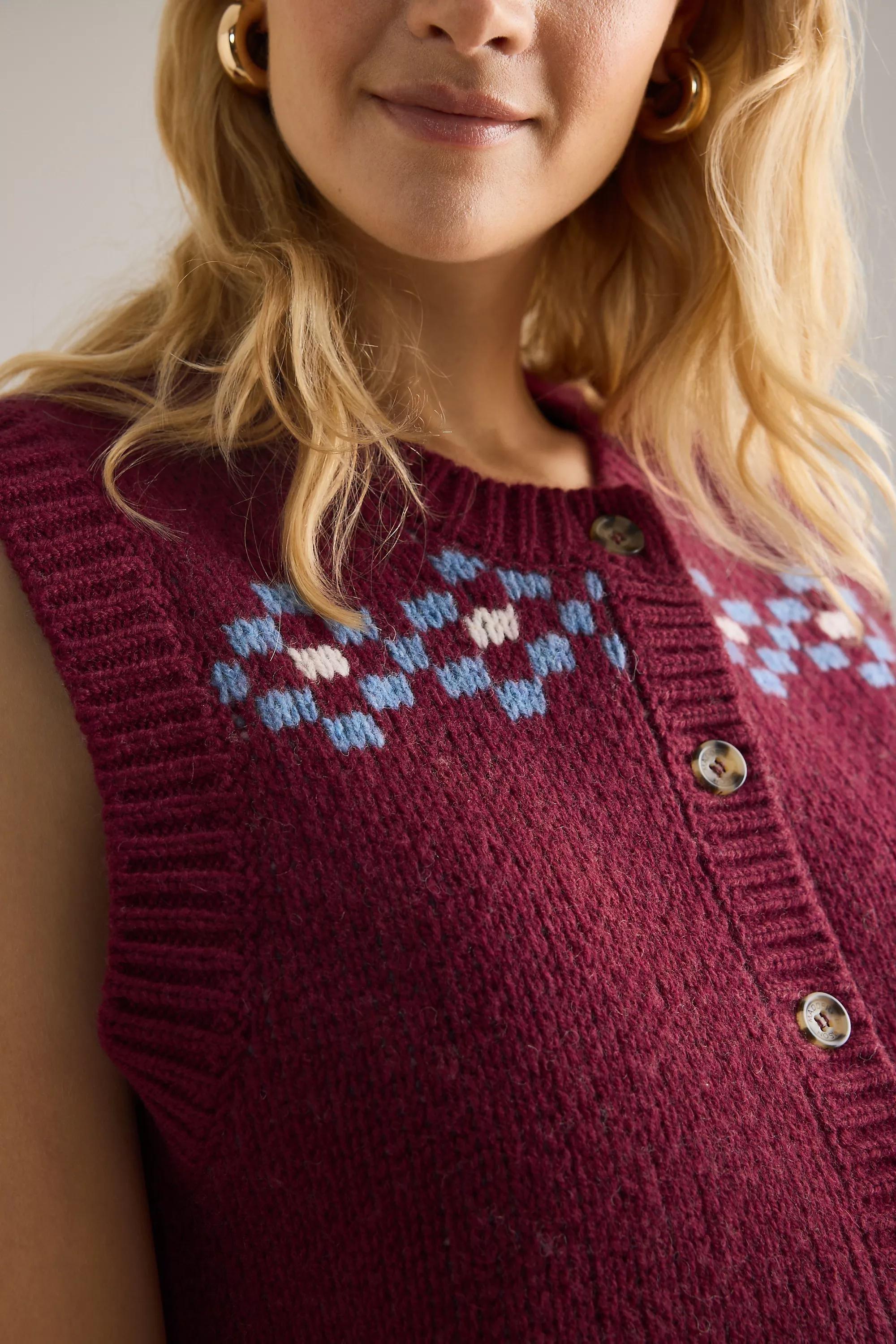 Wine Damson Madder Sofie Wool Vest, A501_0061, large image number 5