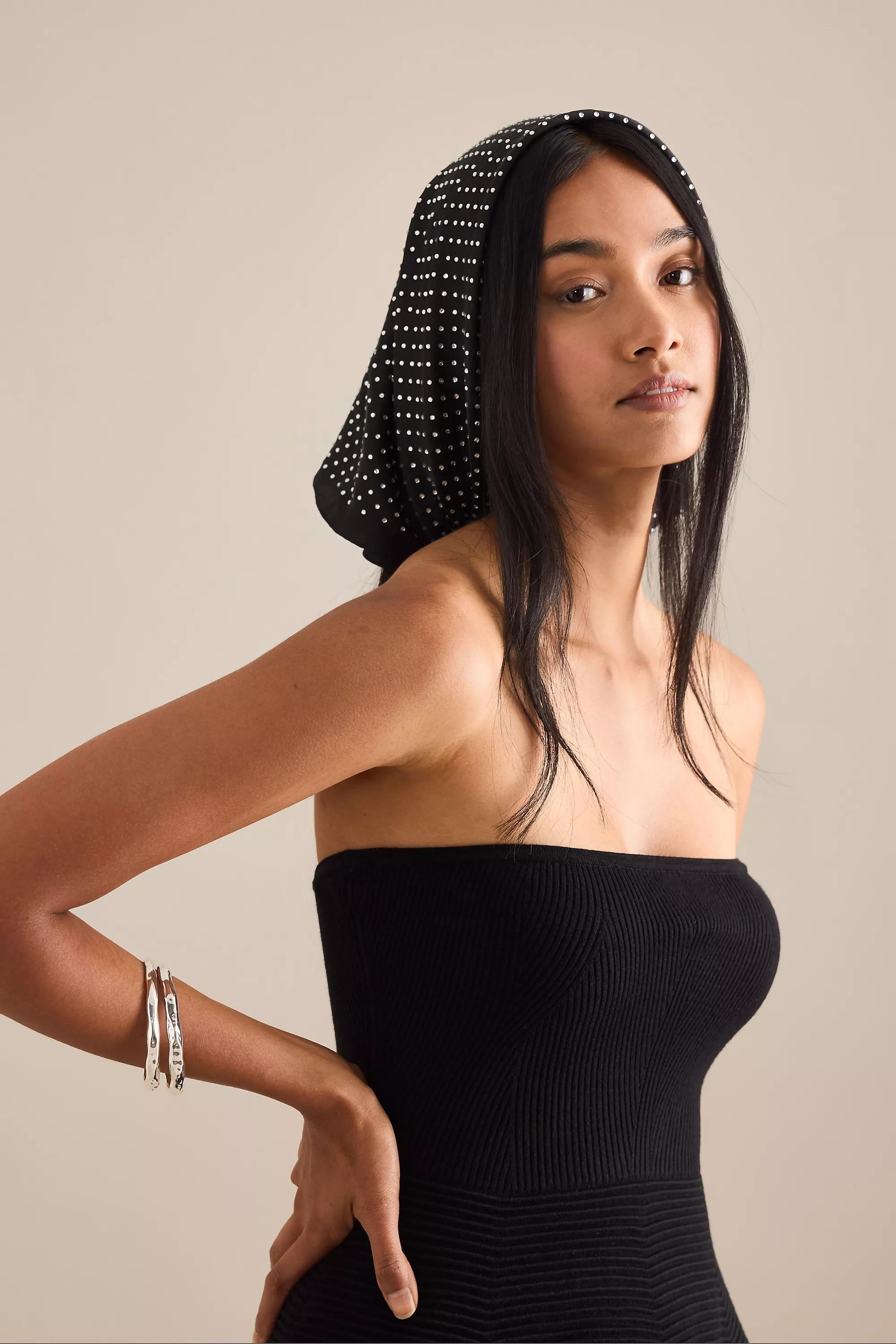 Diamant Headscarf, Black, A501_0001, medium