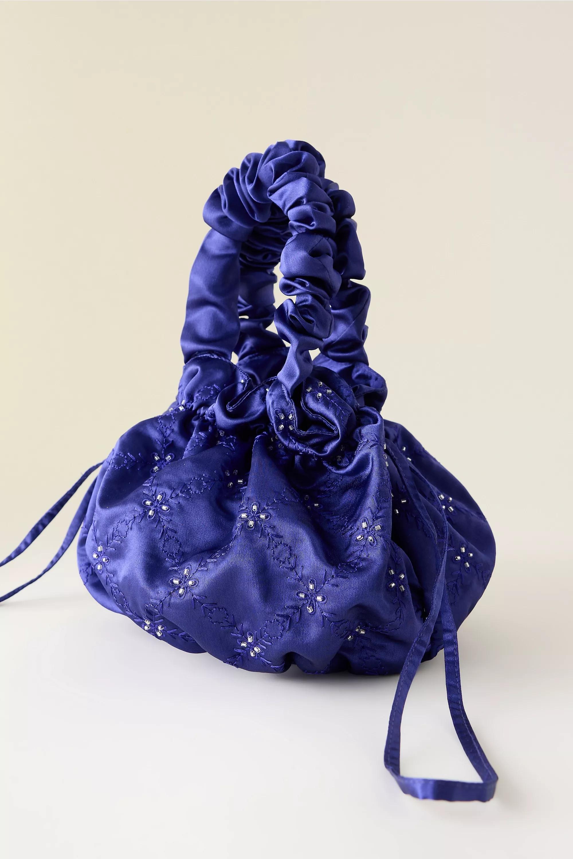 NAVY Satin Pouch Bag, A501_0041, large image number 2