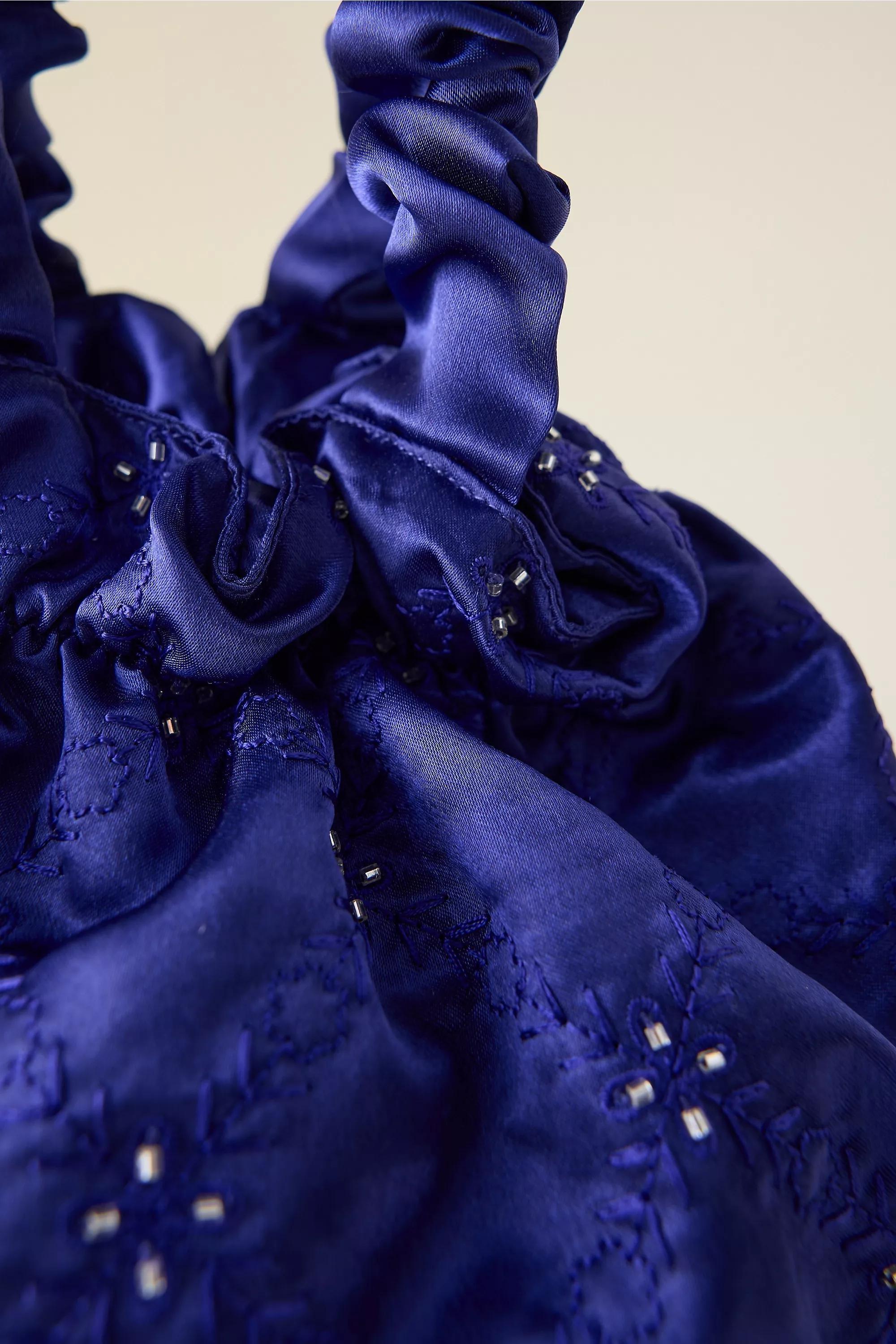 NAVY Satin Pouch Bag, A501_0041, large image number 3