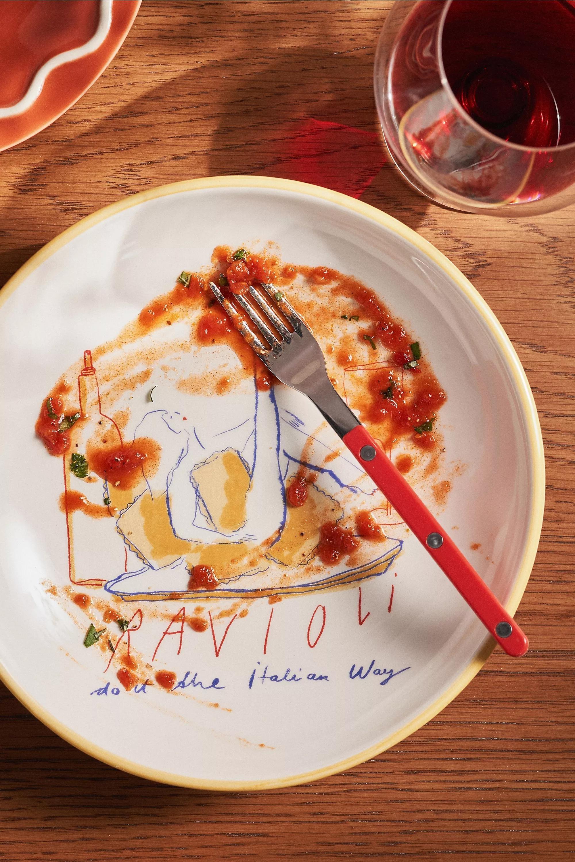 Das Rotes Rabbit Italian Earthenware Pasta Bowl, Yellow, A501_0072, medium