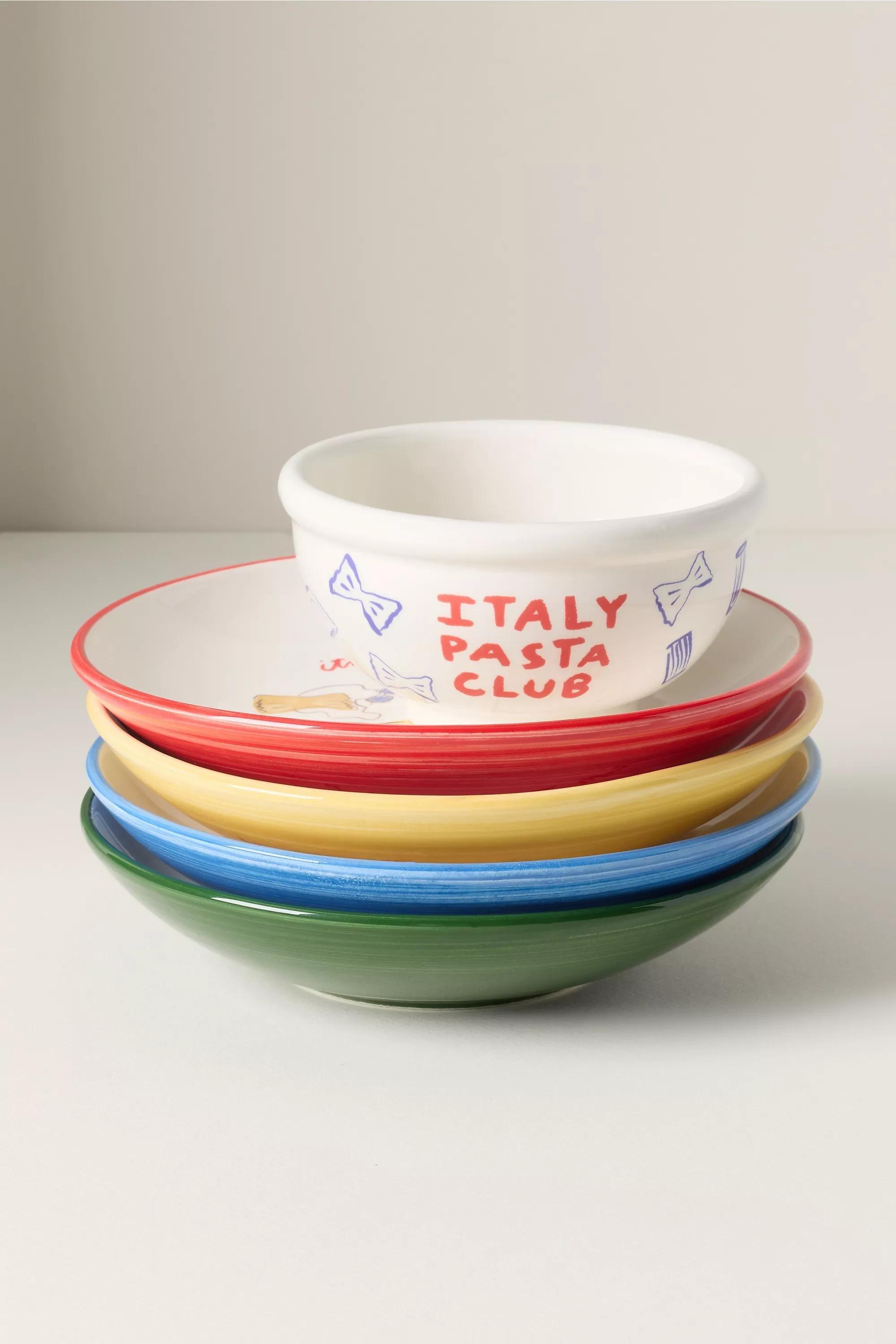 Das Rotes Rabbit Italian Earthenware Pasta Bowl, Yellow, A501_0072, large image number 3