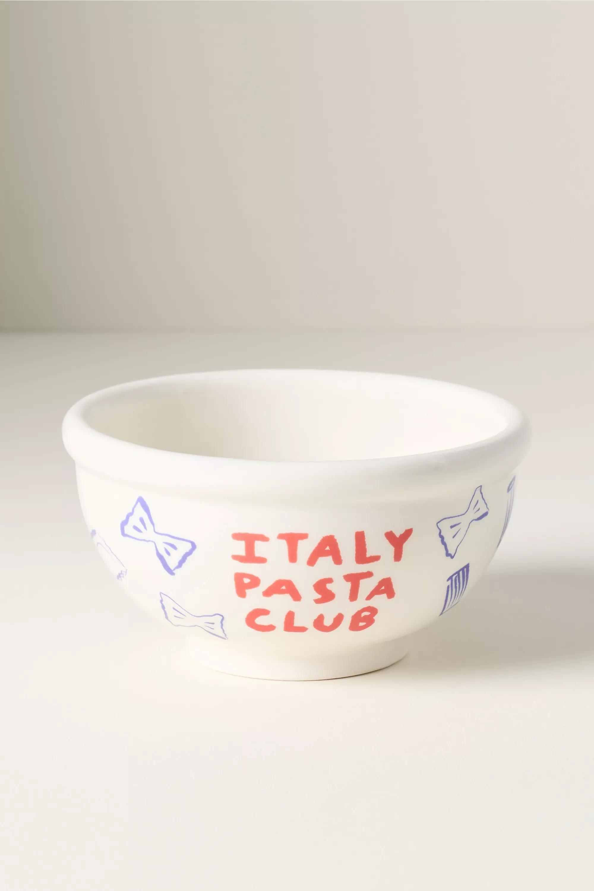 Das Rotes Rabbit Italian Earthenware Tall Bowl, White, A501_0010, large image number 0