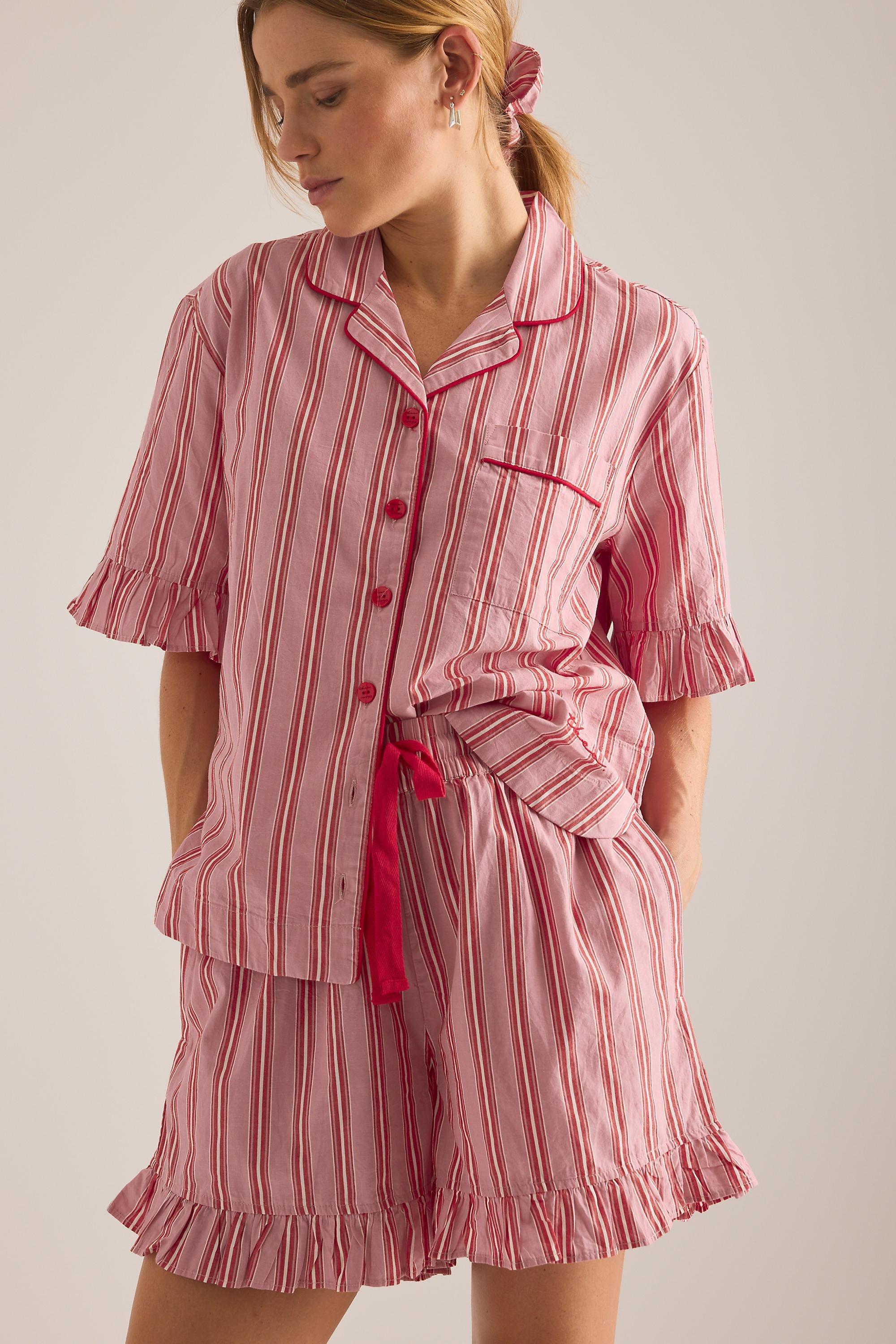 By Tbco Stripe Short Pyjama Set, Pink, Pink, medium