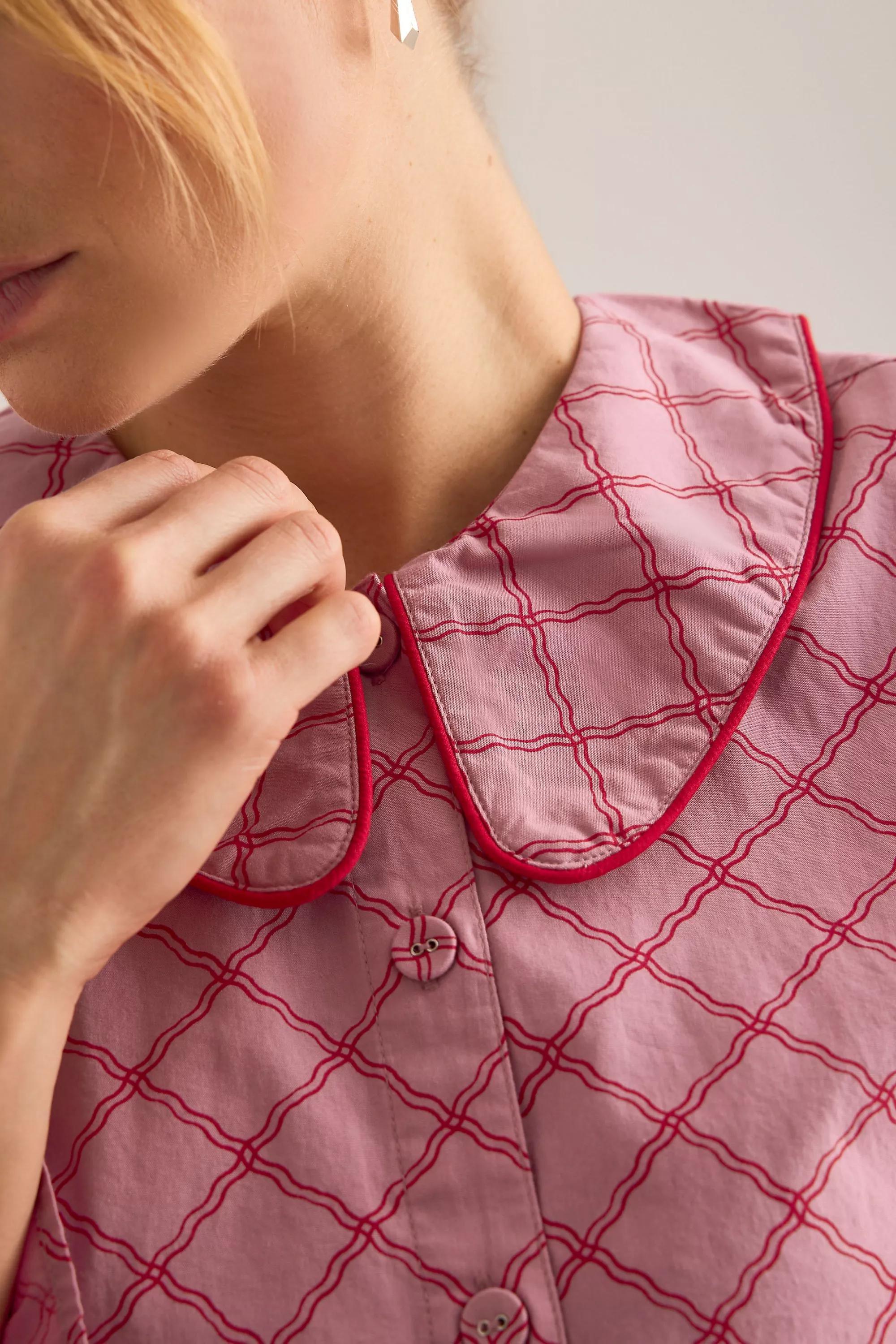 Tbco Lattice Long Pyjama Set, Pink, A501_0266, large image number 4