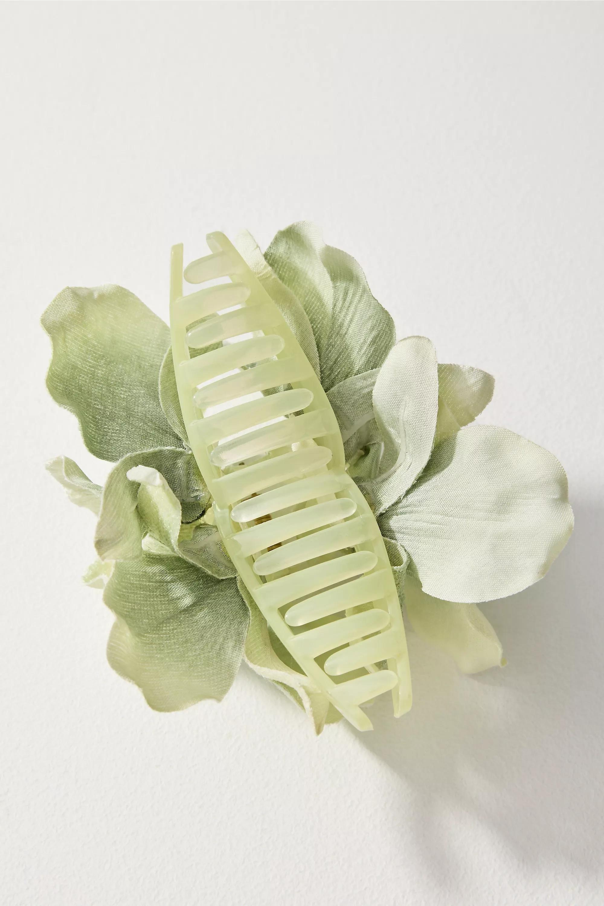 Flower Bloom Hair Claw Clip, Green, A501_0031, large image number 2