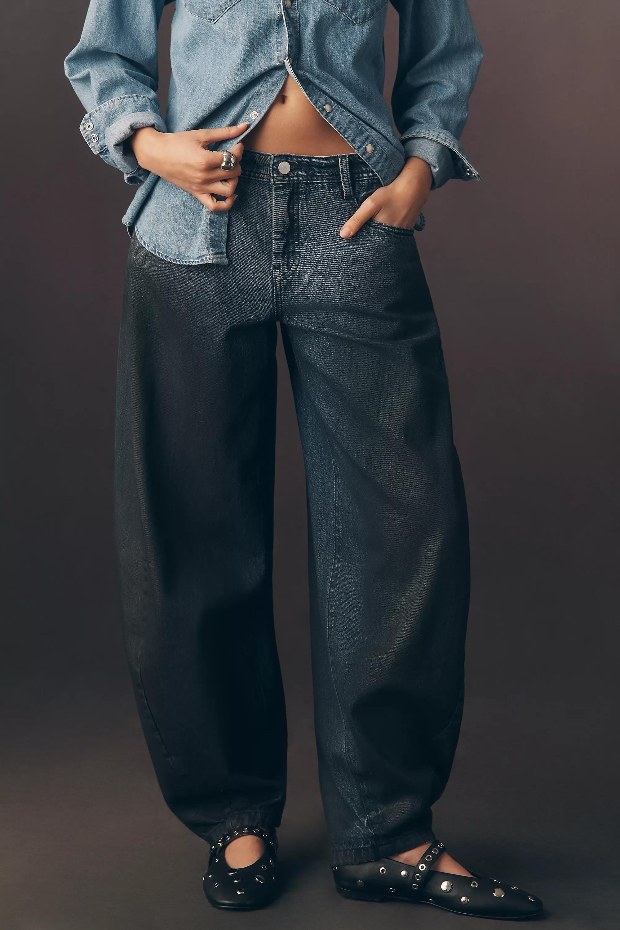 By Pilcro High-Rise Balloon Jeans, Navy, A501_0091, large image number 1