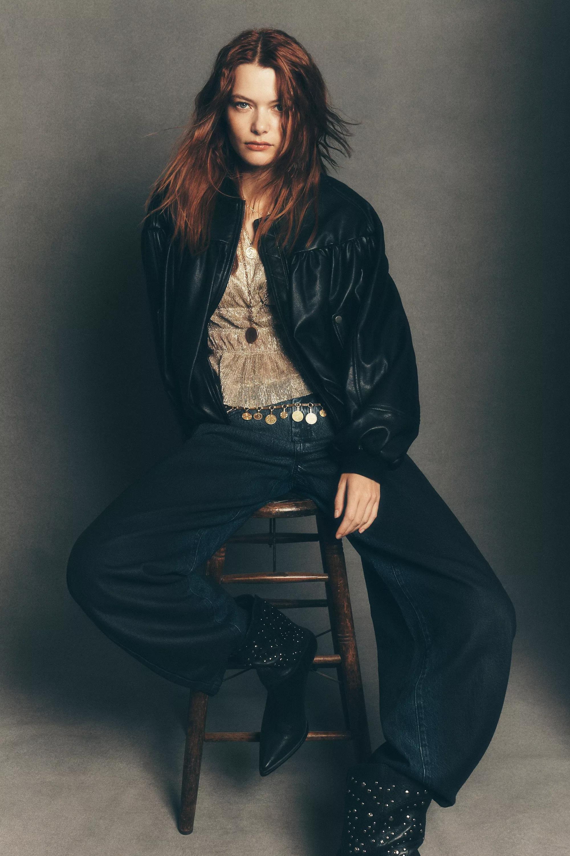 By Pilcro High-Rise Balloon Jeans, Navy, A501_0091, large image number 2