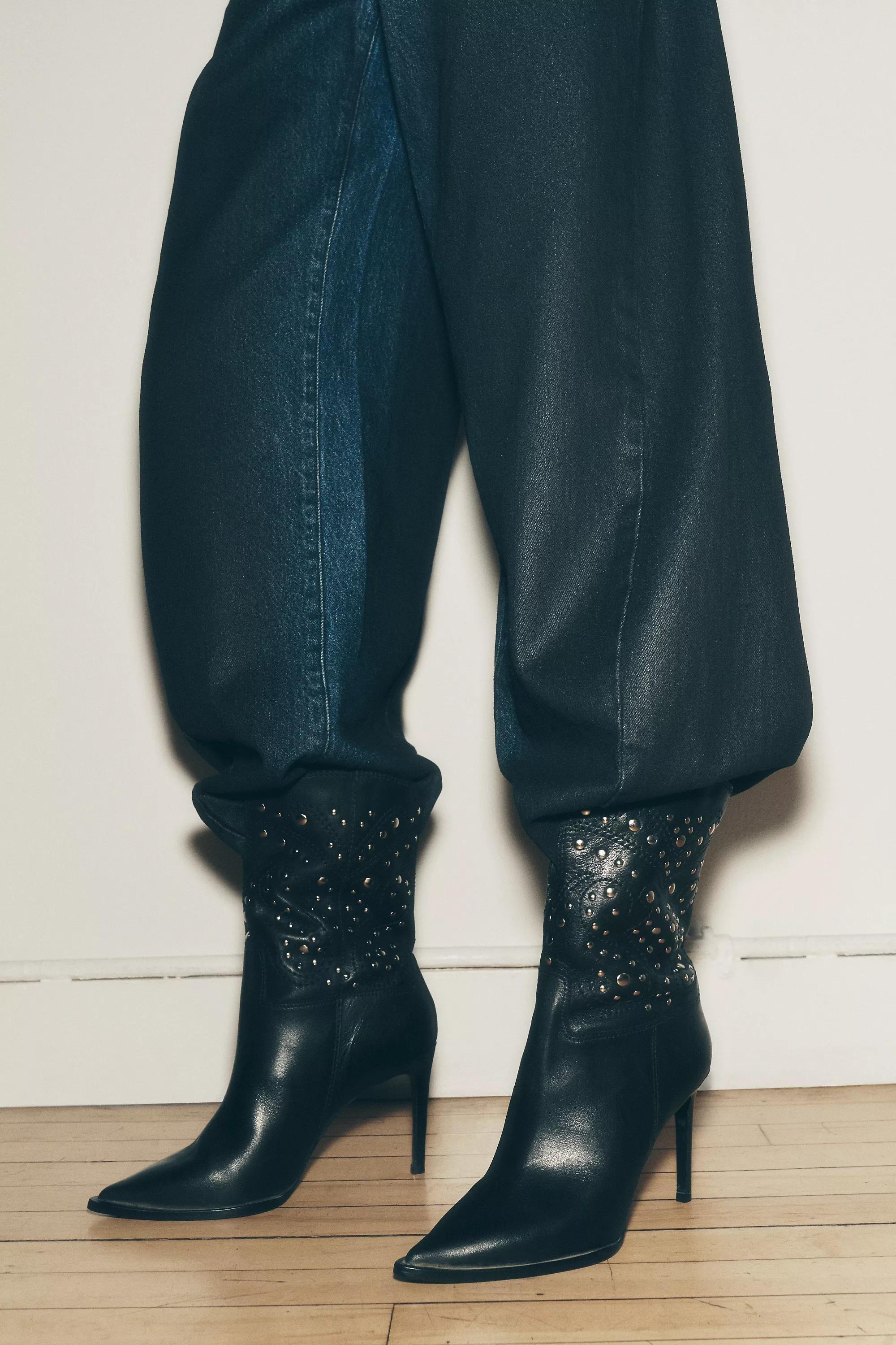 By Pilcro High-Rise Balloon Jeans, Navy, A501_0091, large image number 4