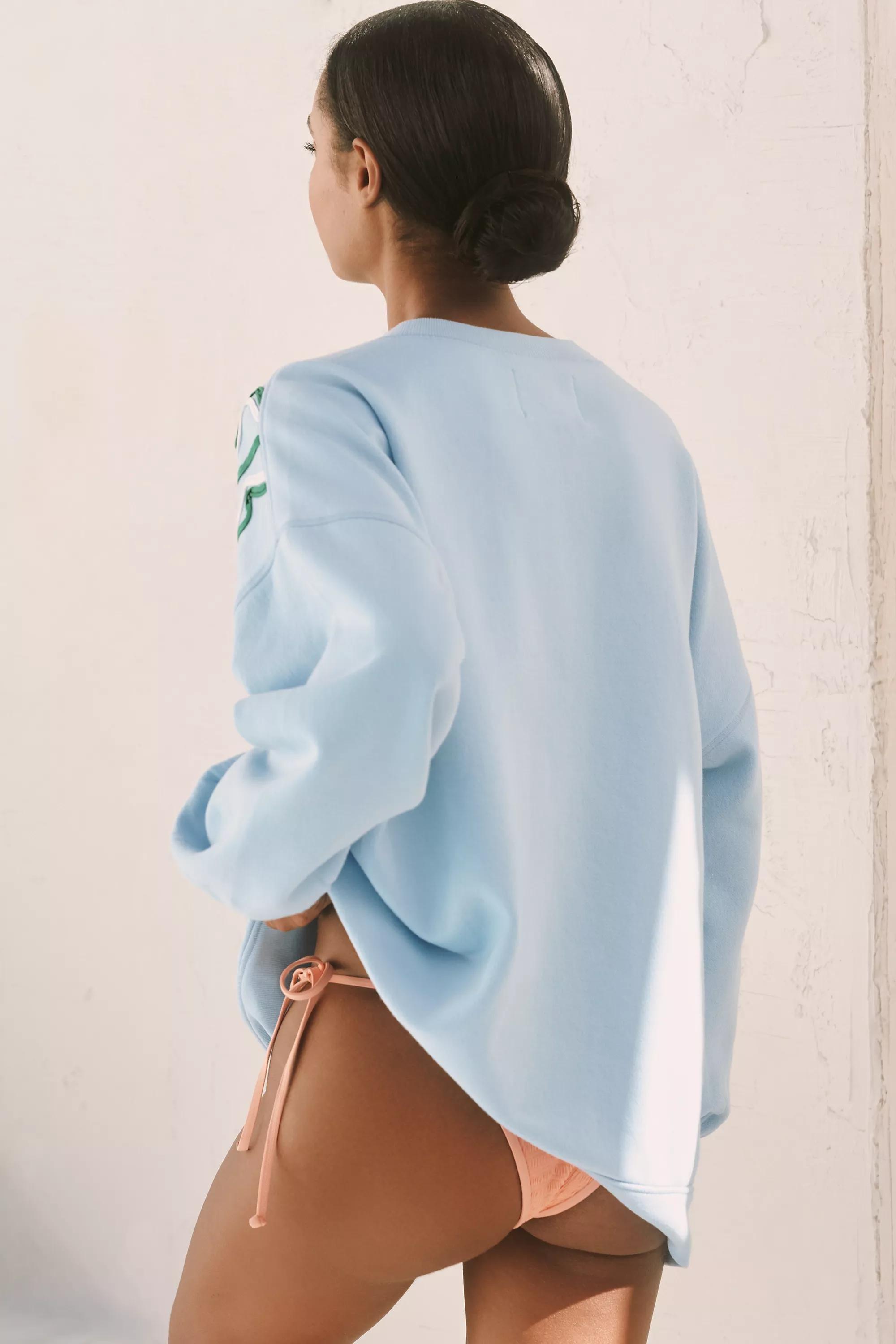 By Celandine Embellished Crew-Neck Sweatshirt, Blue, A501_0049, large image number 2