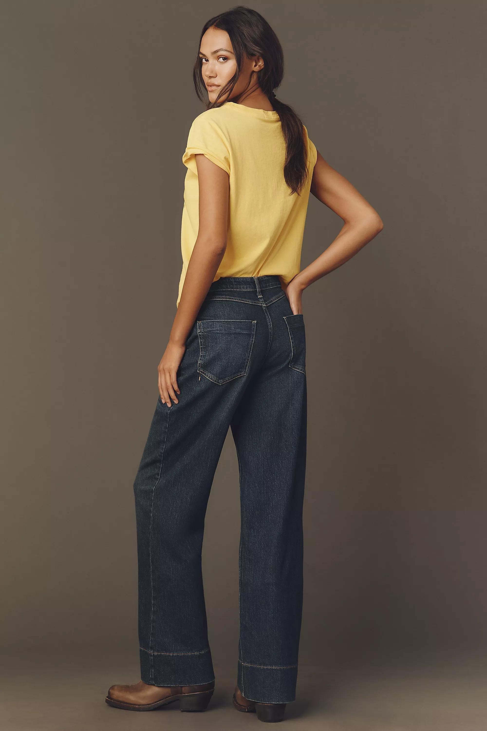 By Pilcro Gilligan High-Rise Flare Jeans, Navy, A501_0091, large image number 1