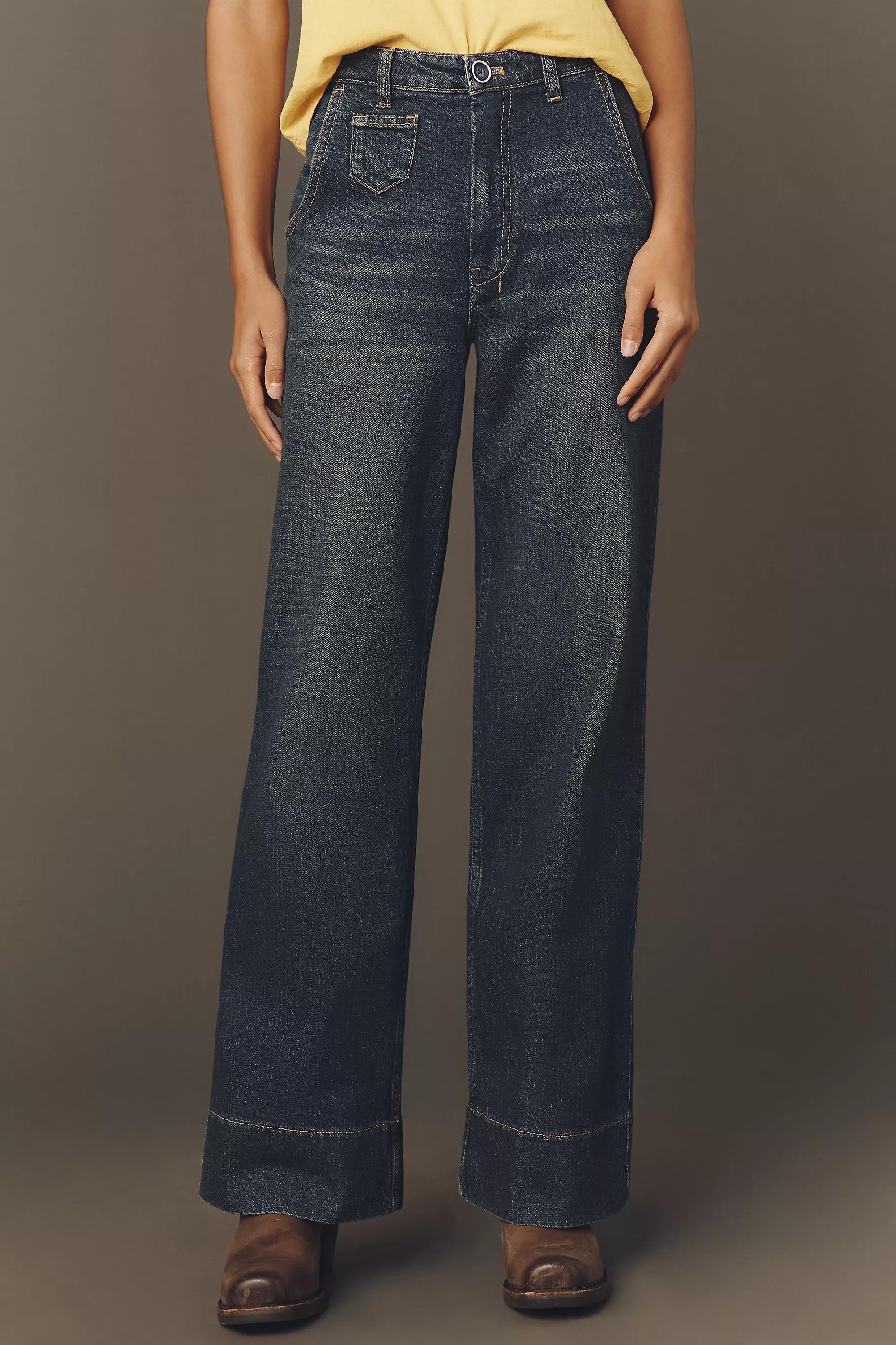 By Pilcro Gilligan High-Rise Flare Jeans, Navy, A501_0091, large image number 2