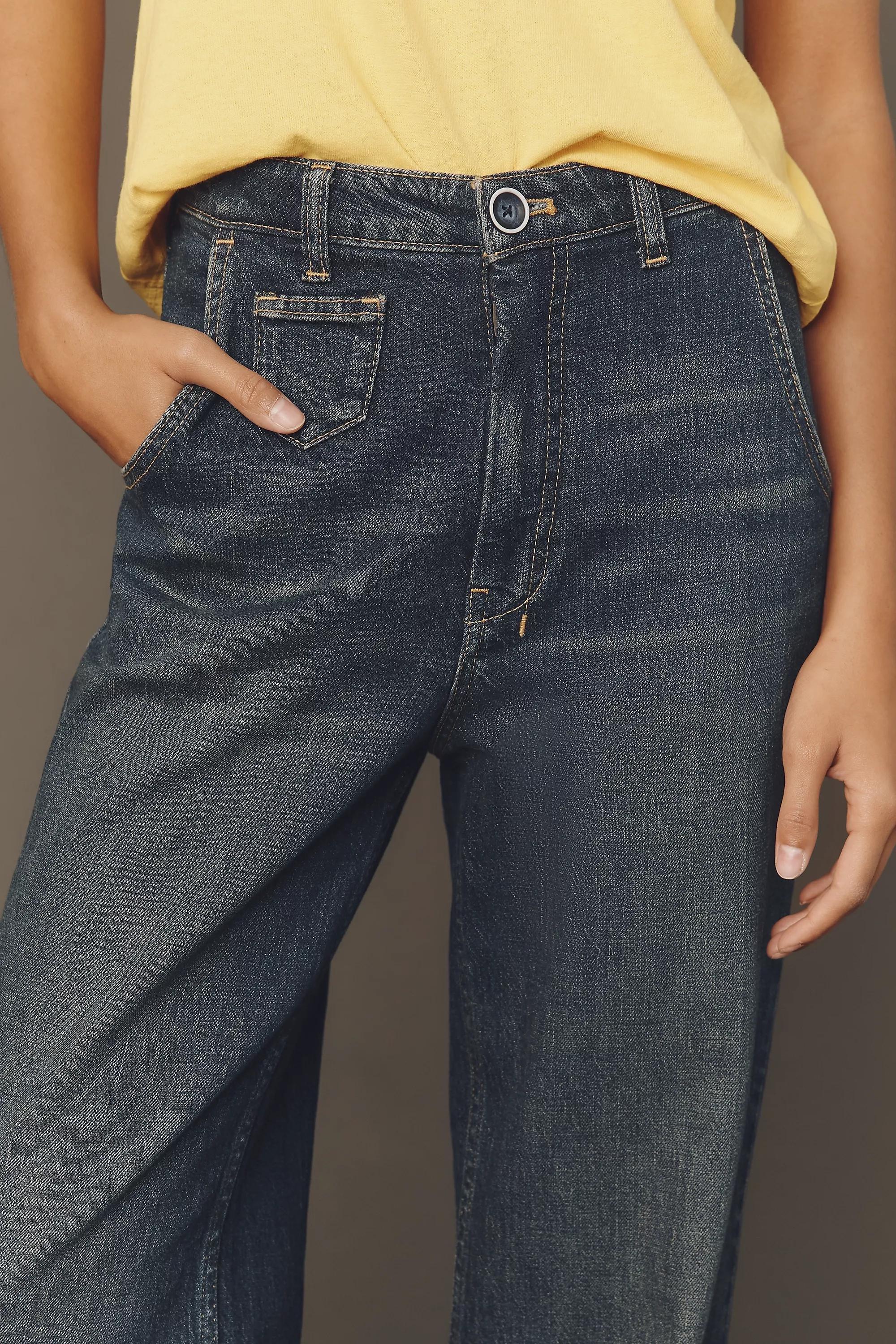 By Pilcro Gilligan High-Rise Flare Jeans, Navy, A501_0091, large image number 3