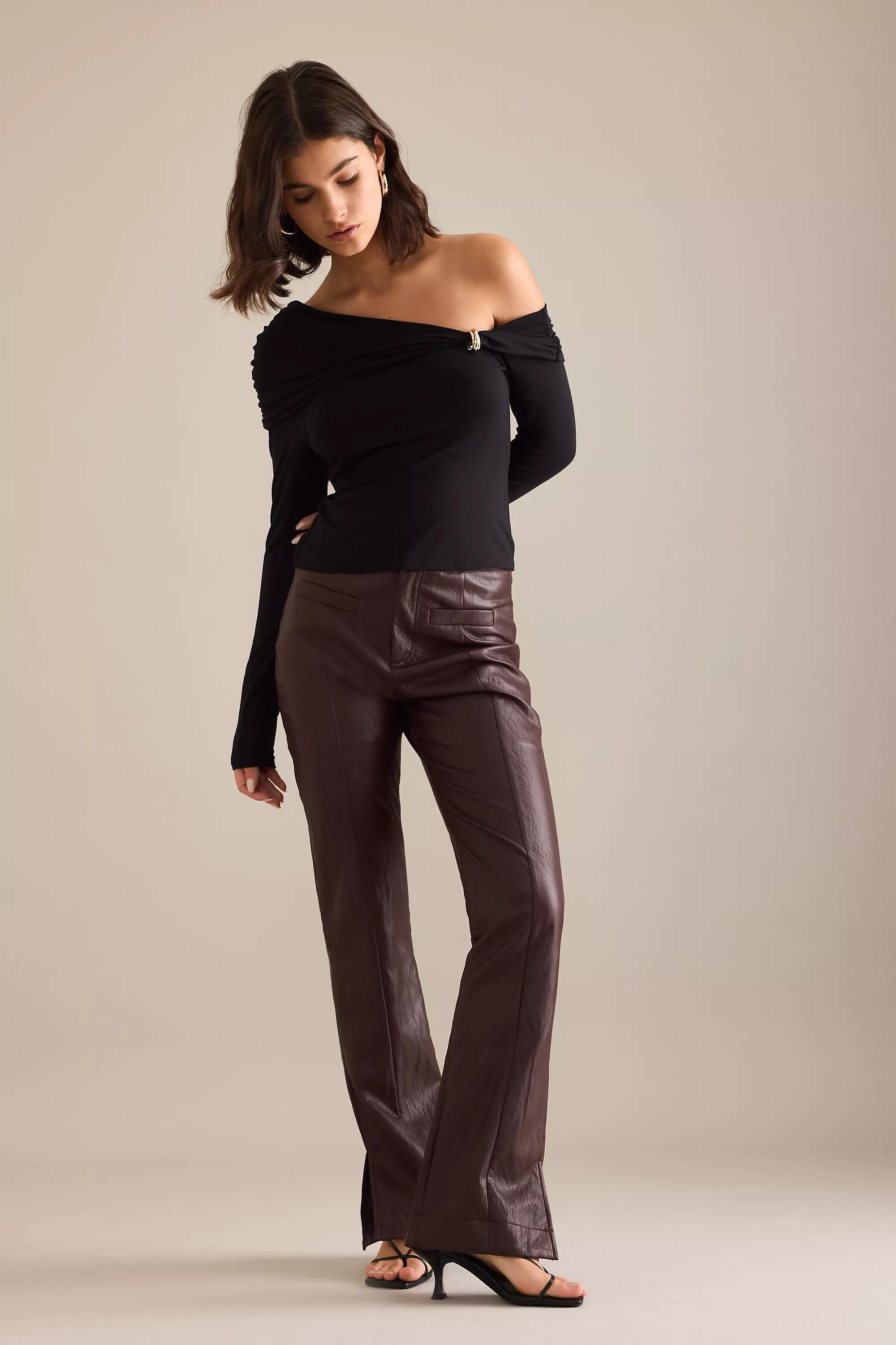 By Anthropologie Long-Sleeve Hardware Top, Black, A501_0001, large image number 2