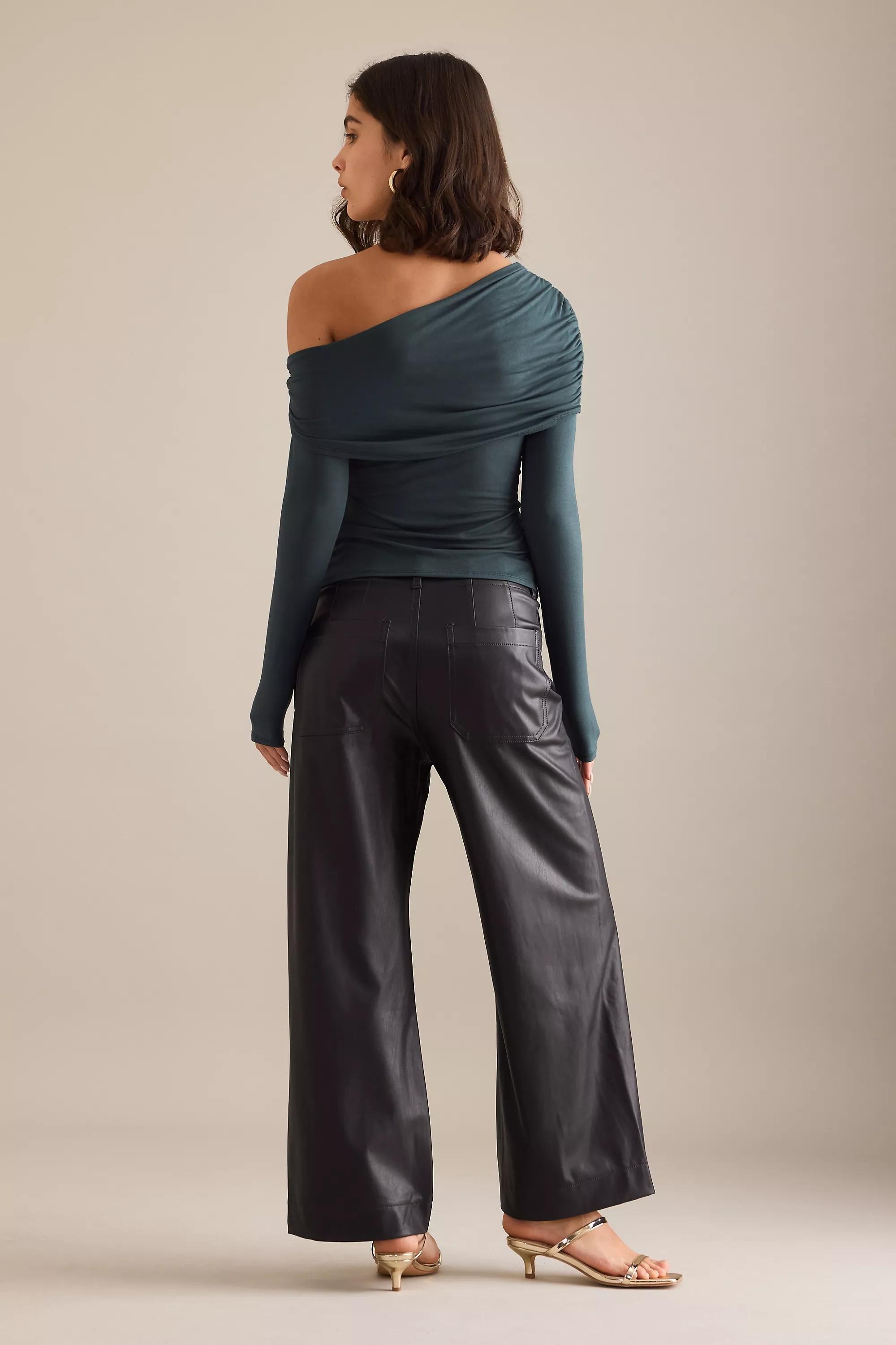 By Anthropologie Long-Sleeve Hardware Top, Green, A501_0037, large image number 1