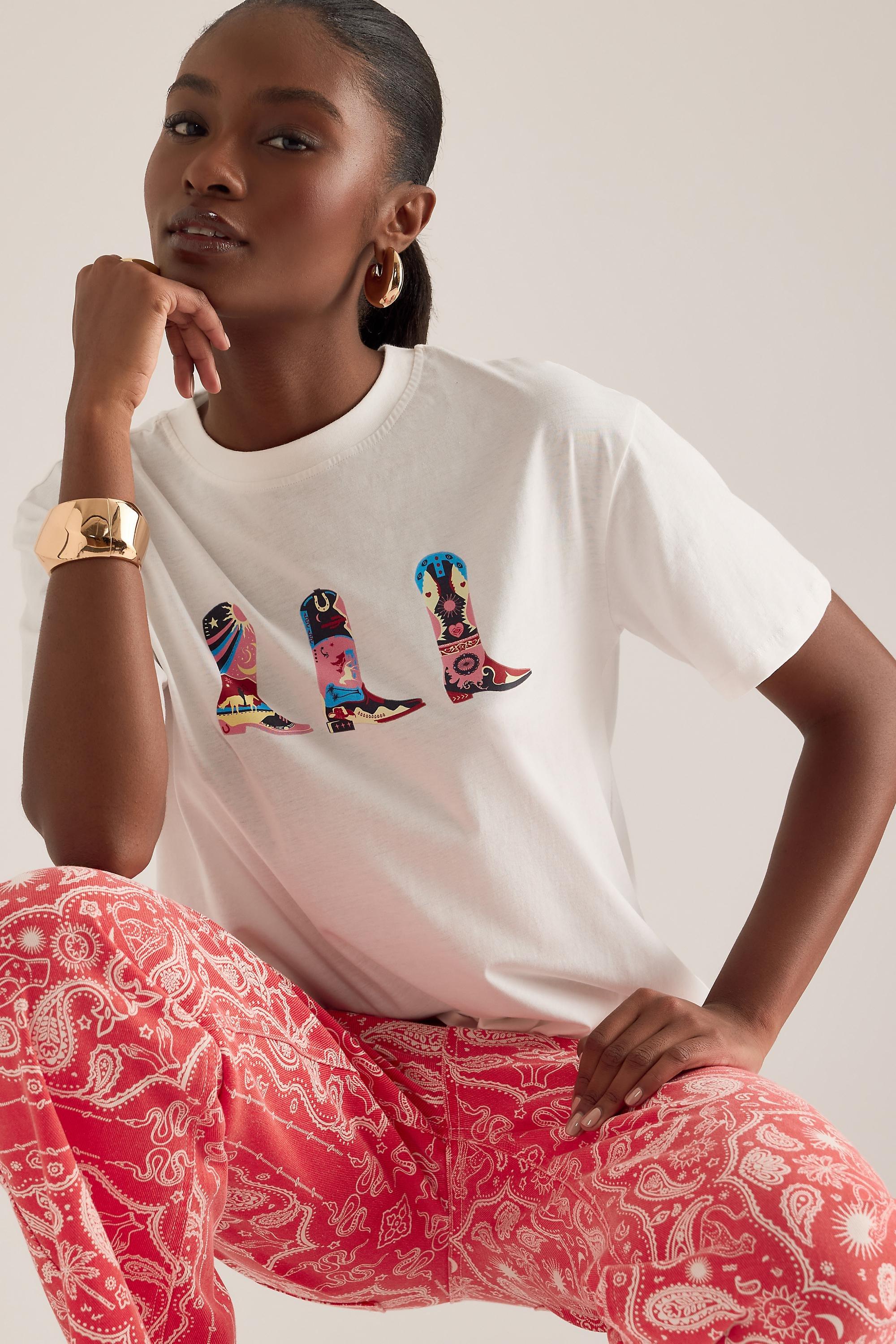 Never Fully Dressed Cowboy Boot Graphic T-Shirt, White, A501_0010, large image number 4