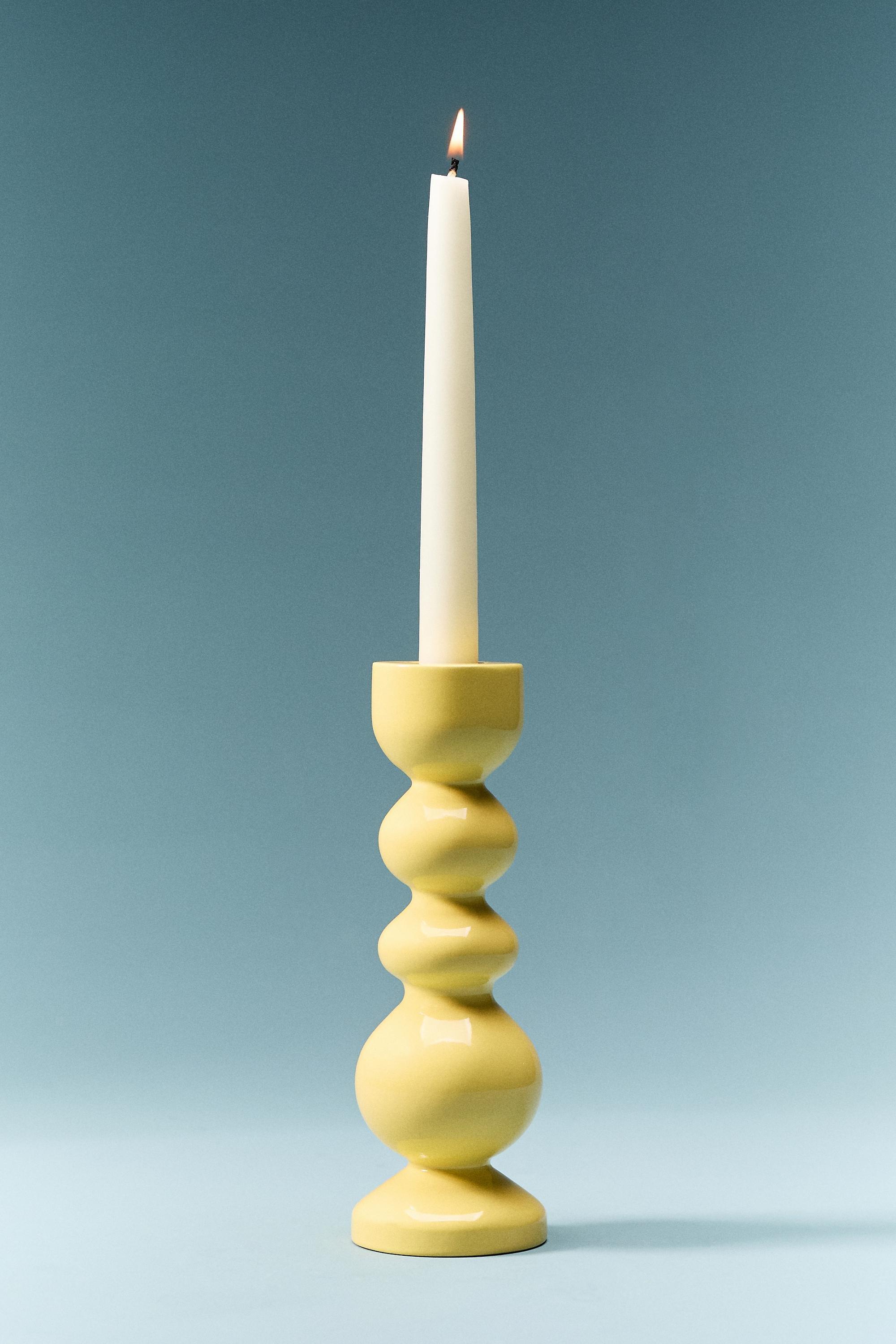 Amelia Candle Holder, Yellow, Yellow, large image number 0
