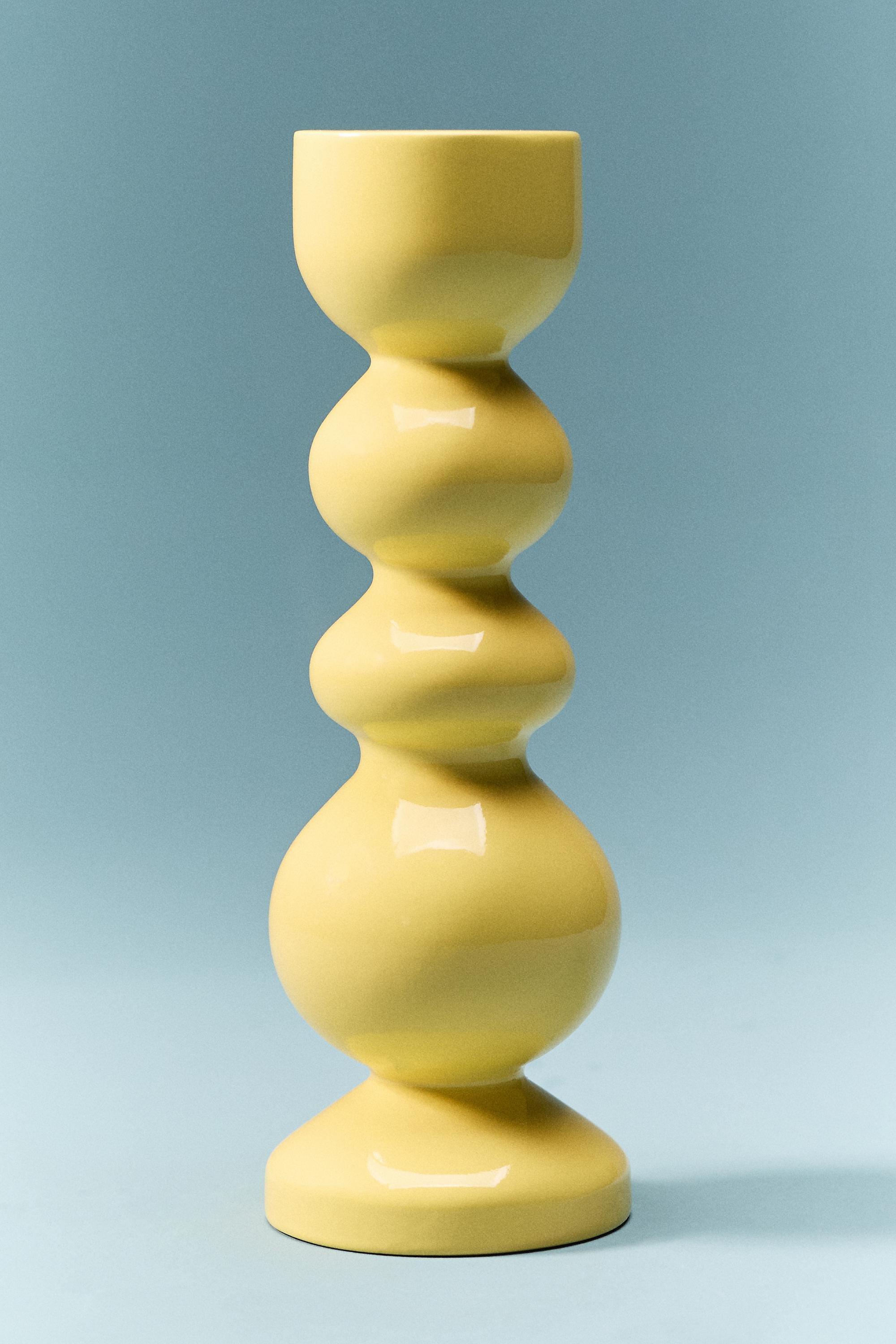 Amelia Candle Holder, Yellow, Yellow, large image number 2