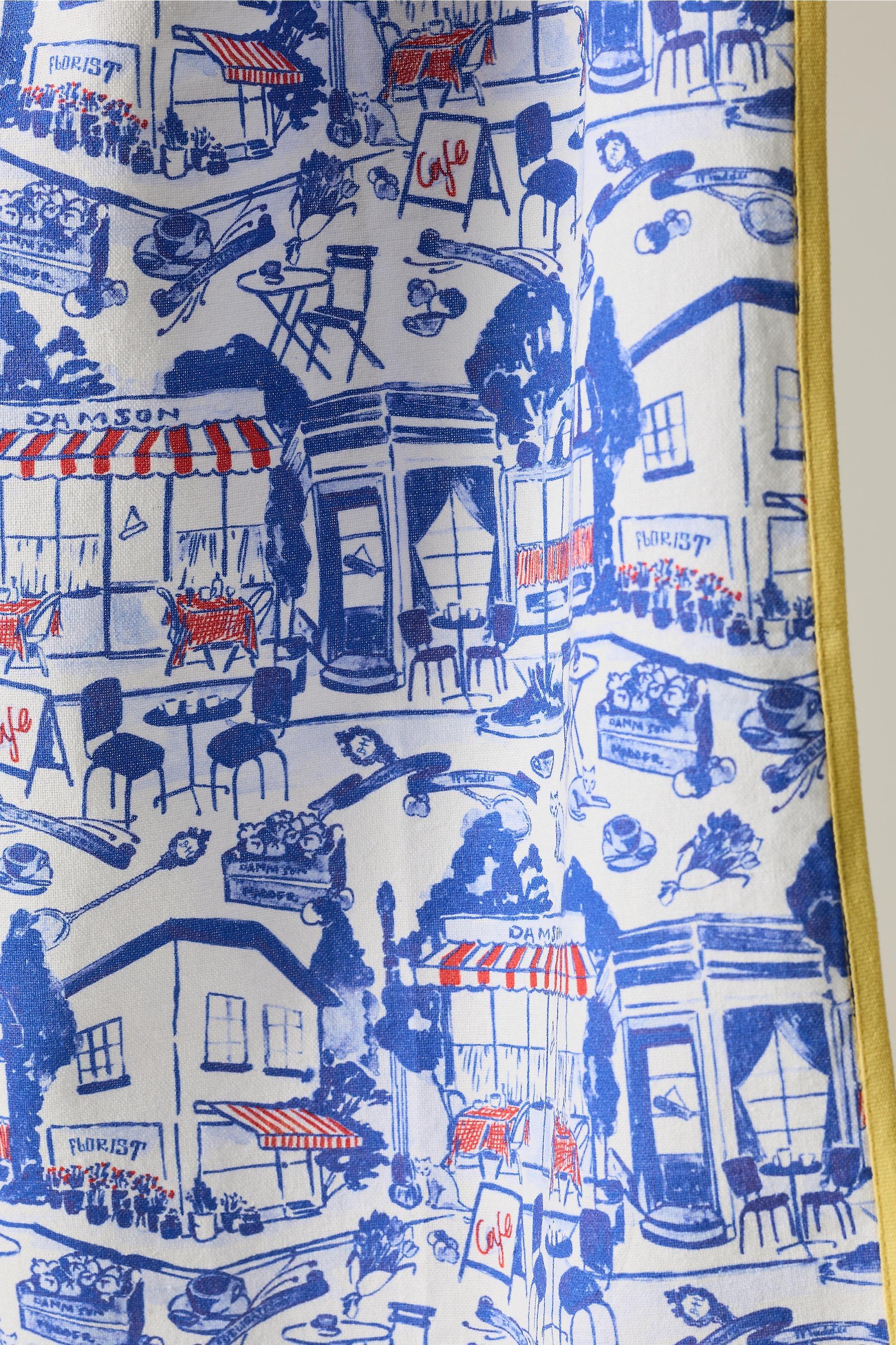 Damson Madder House Tea Towel, Blue, A501_0040, large image number 2