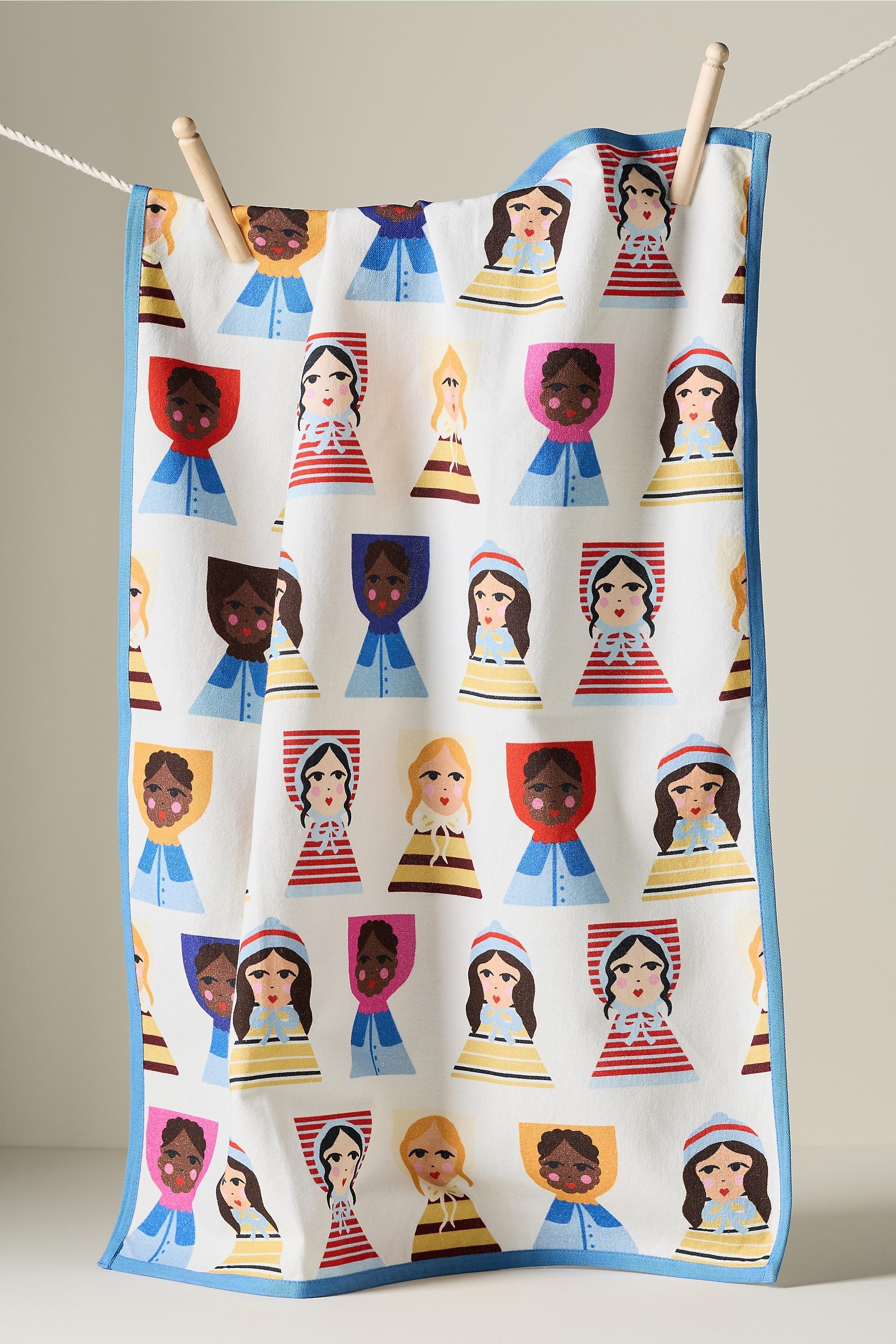 Damson Madder Doll Tea Towel, Multicolour, A501_0000, large image number 0