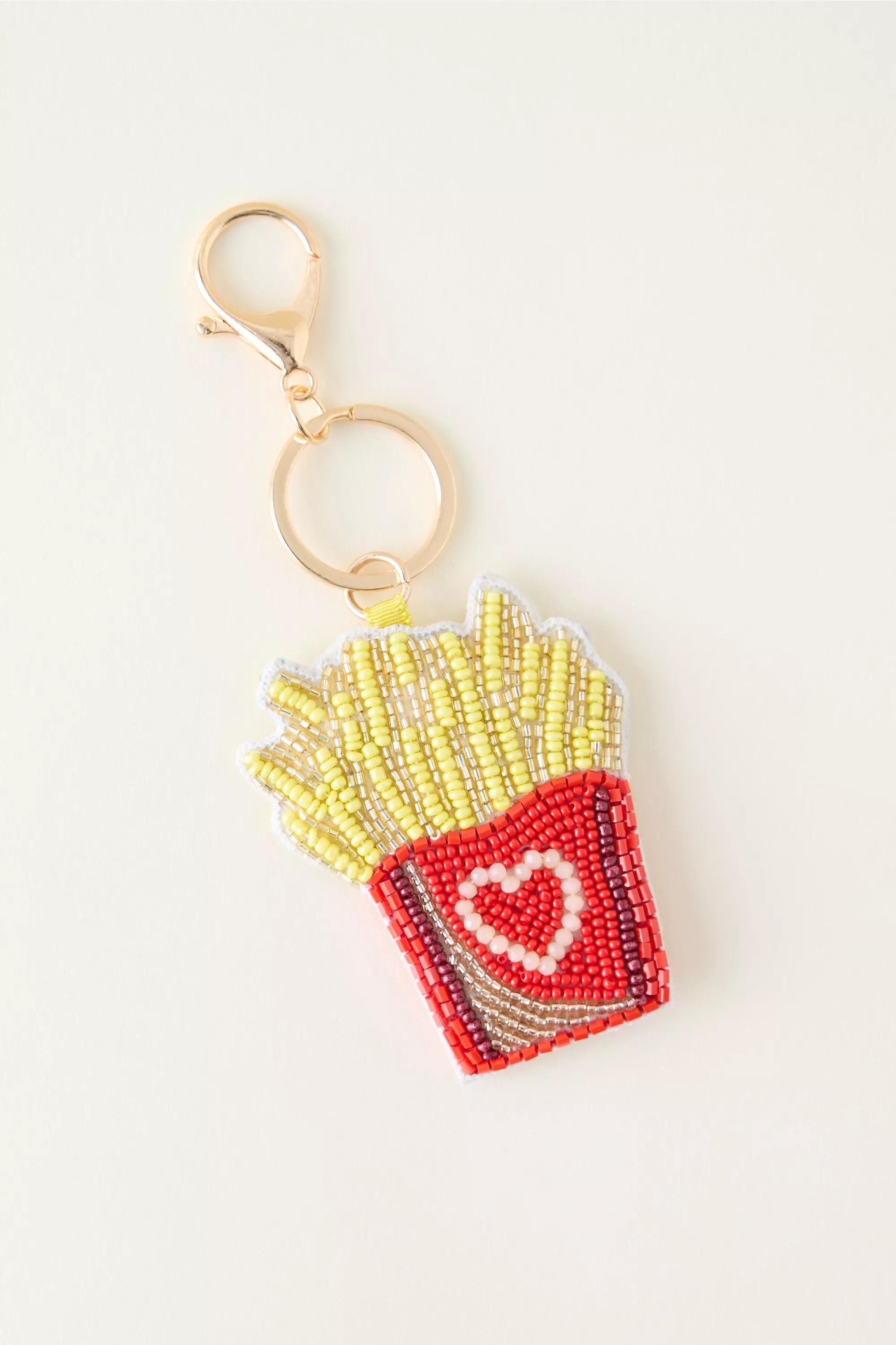 Beaded Fries Bag Charm, Yellow, A501_0079, large image number 0