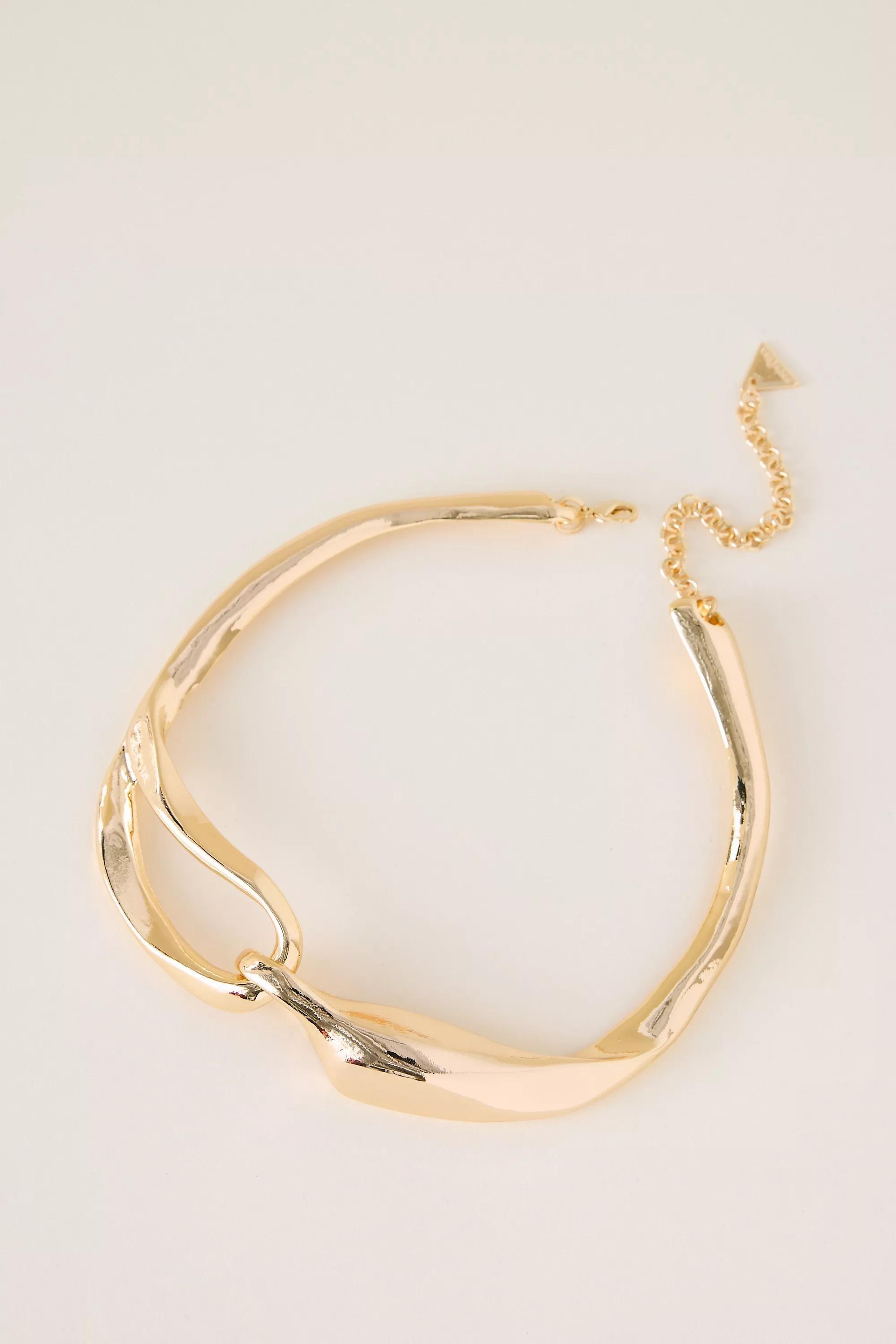 Link Collar Necklace, Gold, A501_0070, large image number 0