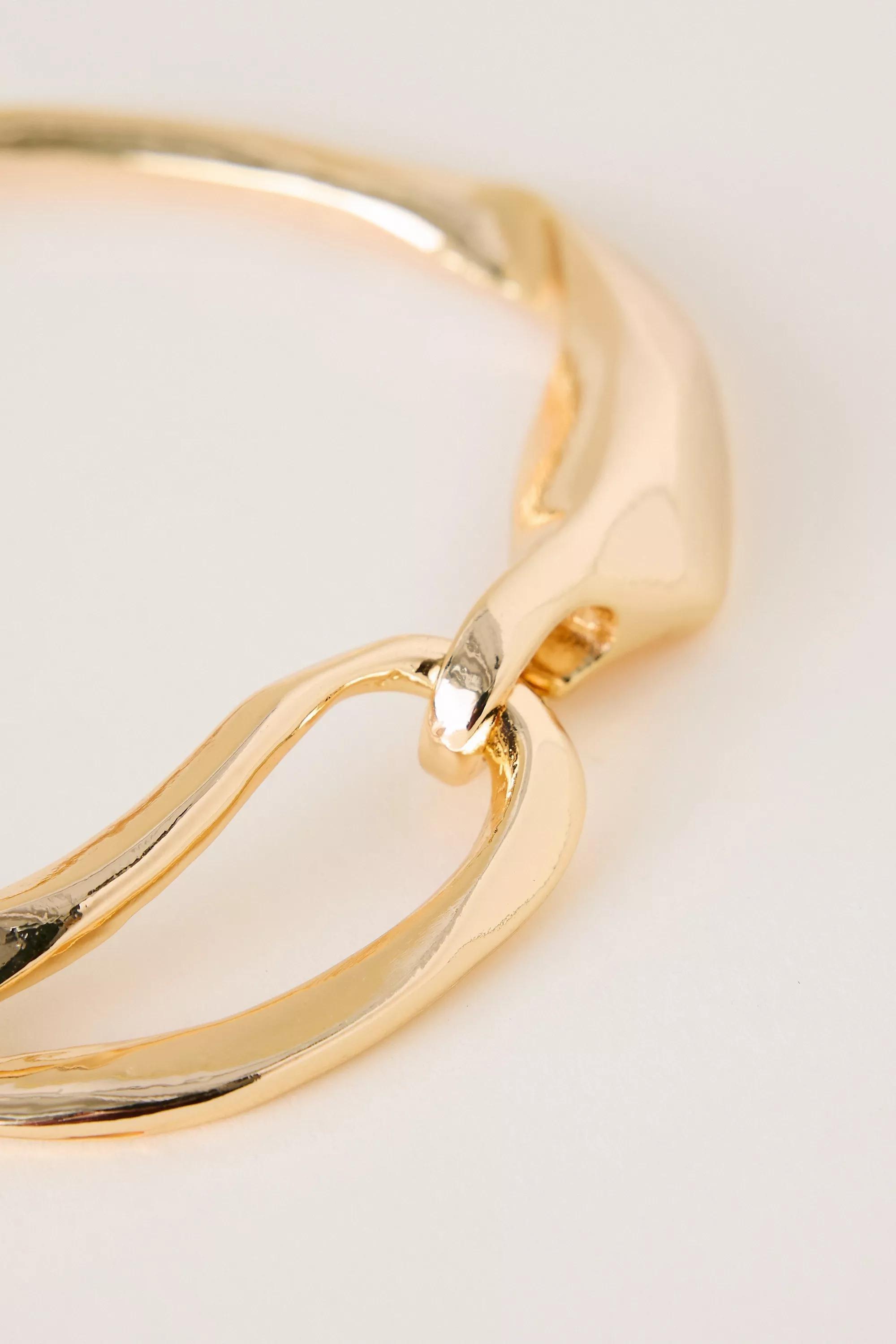 Link Collar Necklace, Gold, A501_0070, large image number 1