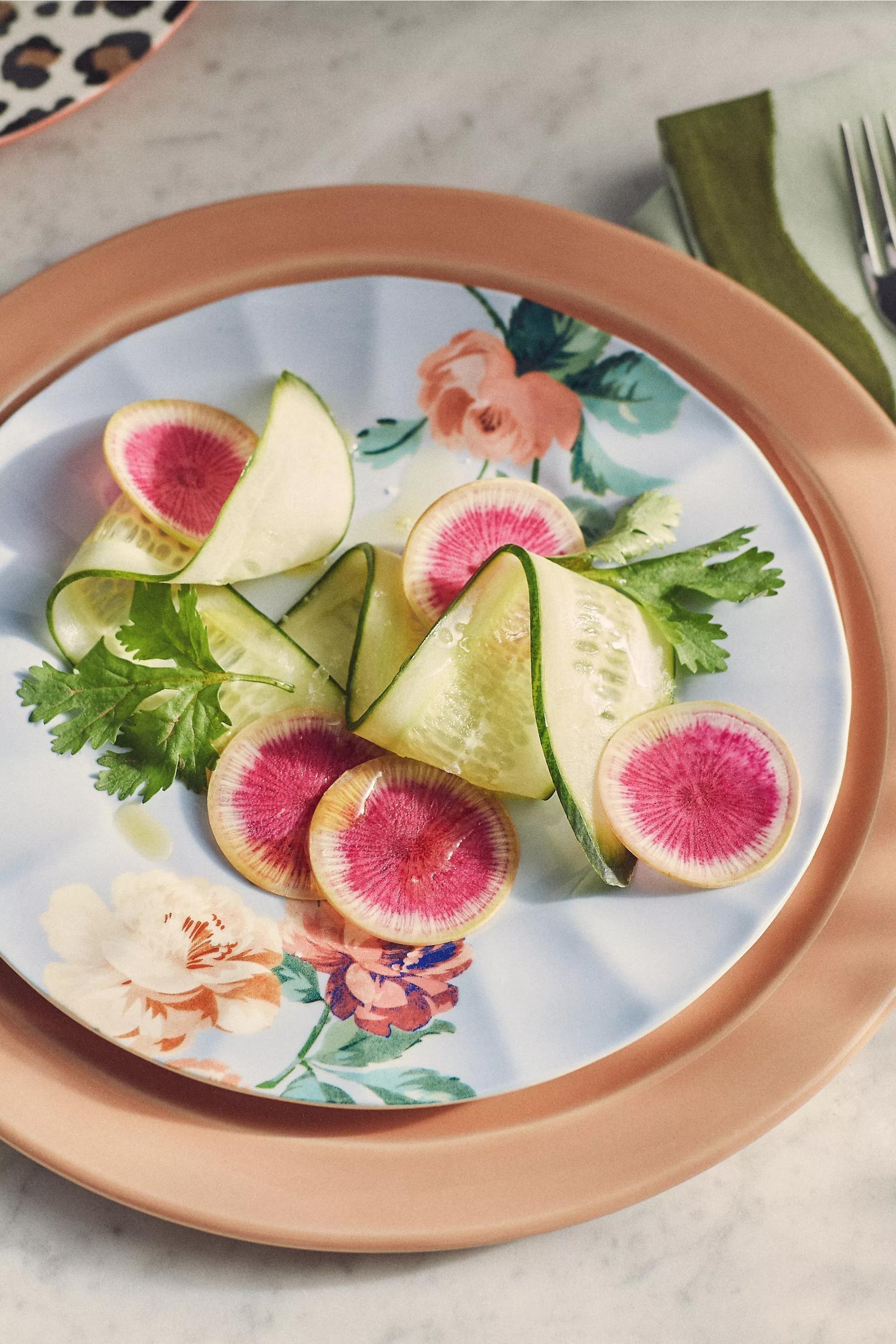 By Maeve Chintzware Stoneware Dessert Plate, Blue, A501_0040, medium