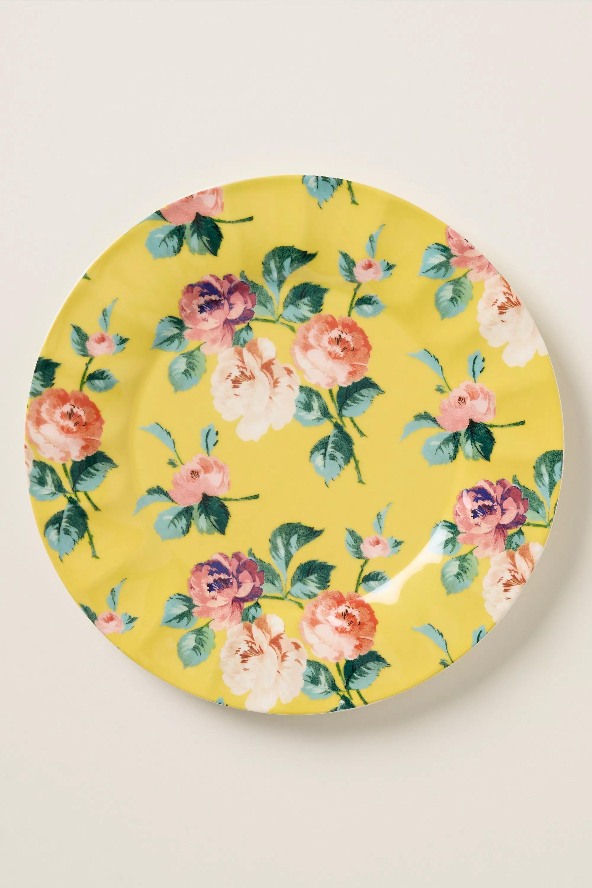 By Maeve Chintzware Stoneware Dessert Plate, Yellow, A501_0072, medium