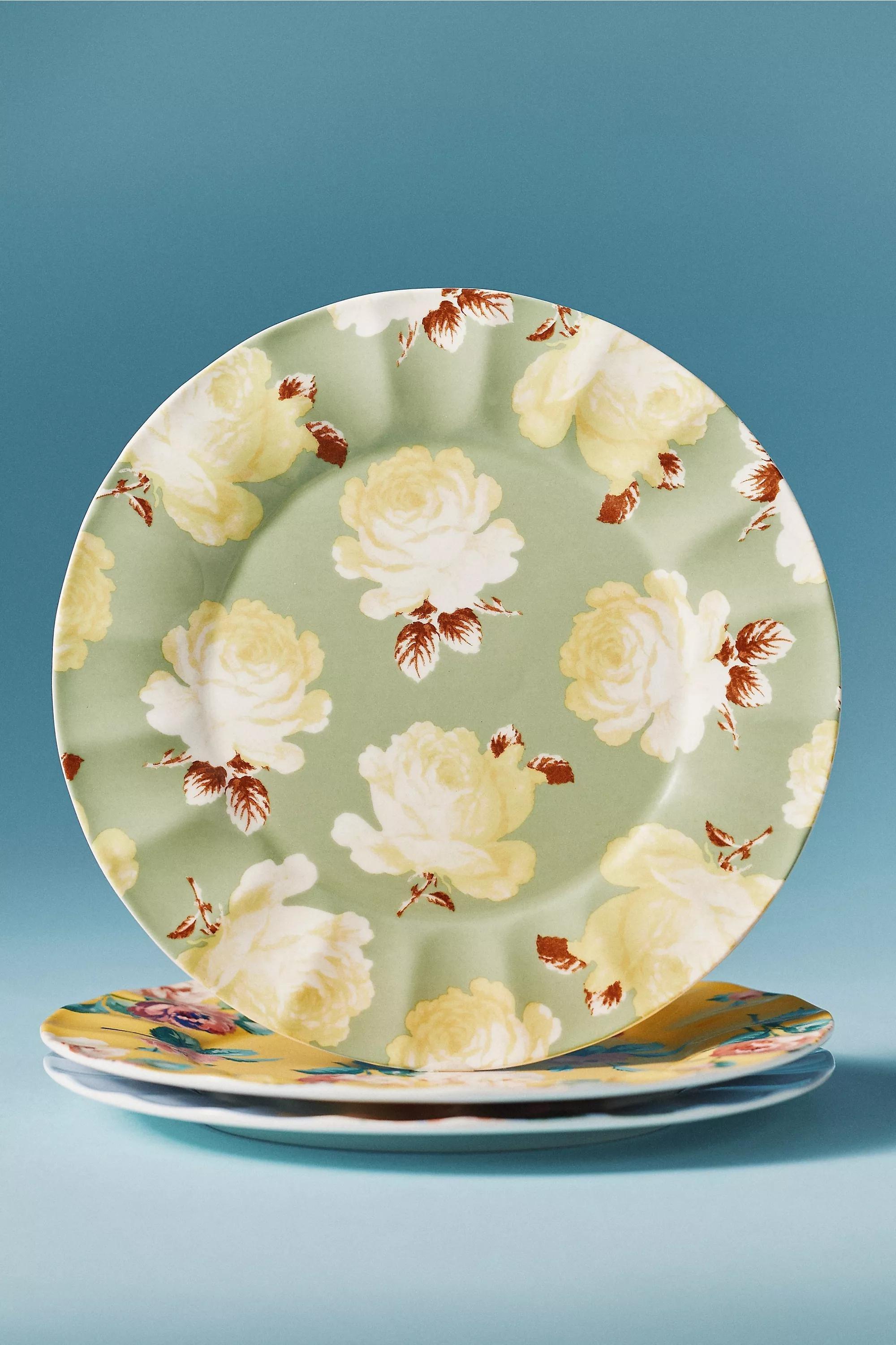 Green Maeve Chintzware Stoneware Dessert Plate, A501_0237, large image number 0