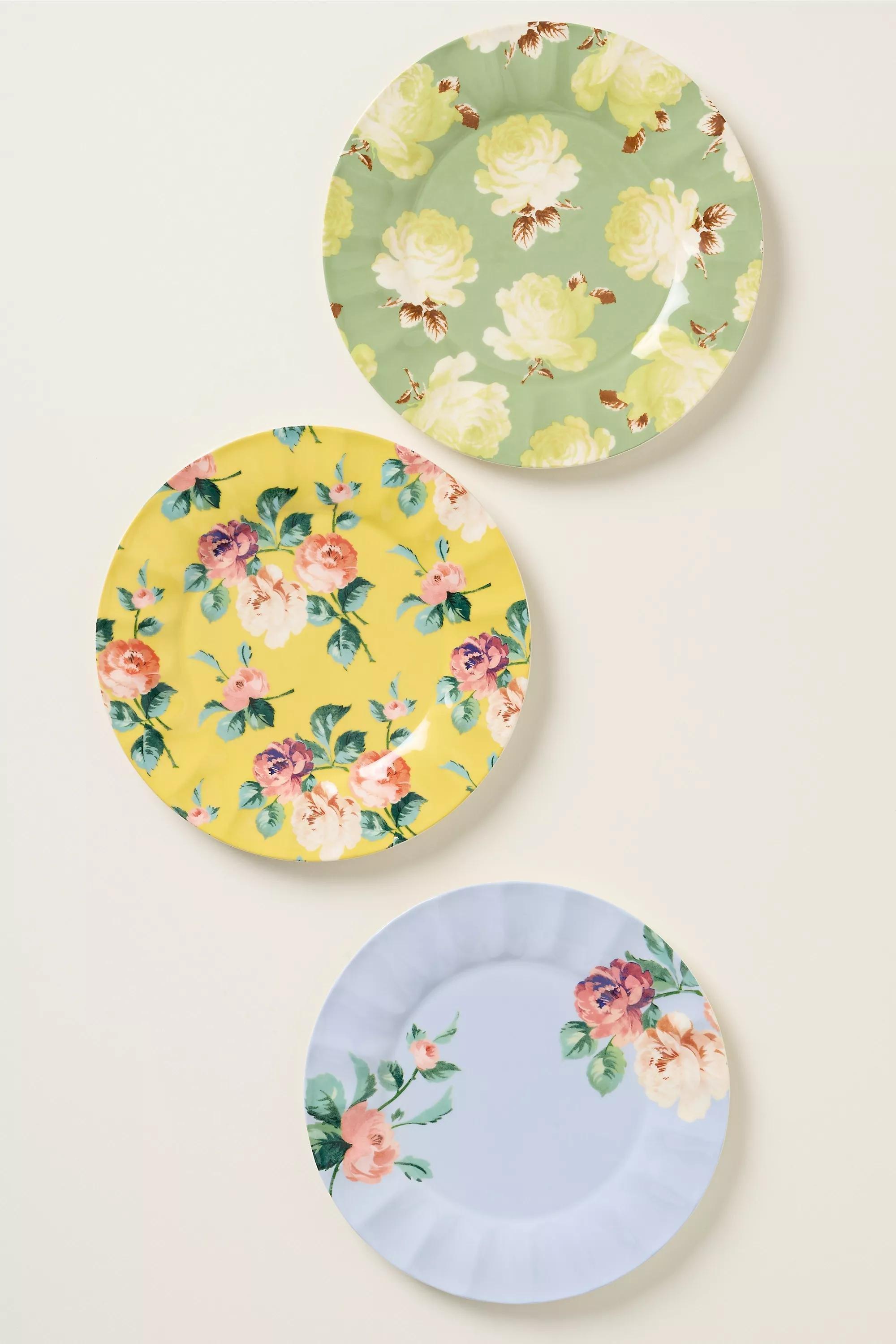 Green Maeve Chintzware Stoneware Dessert Plate, Green, medium