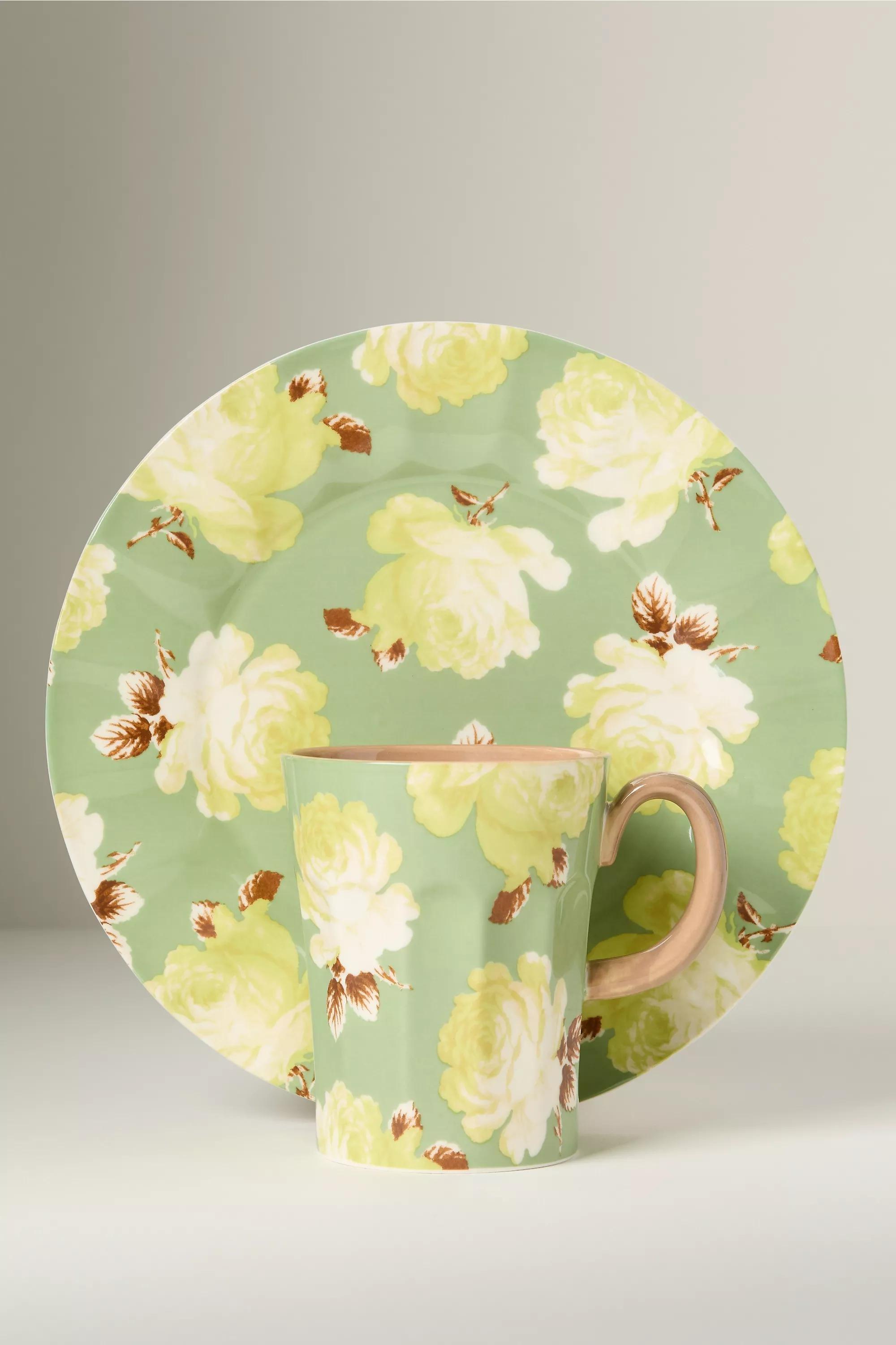 Green Maeve Chintzware Stoneware Dessert Plate, A501_0237, large image number 3