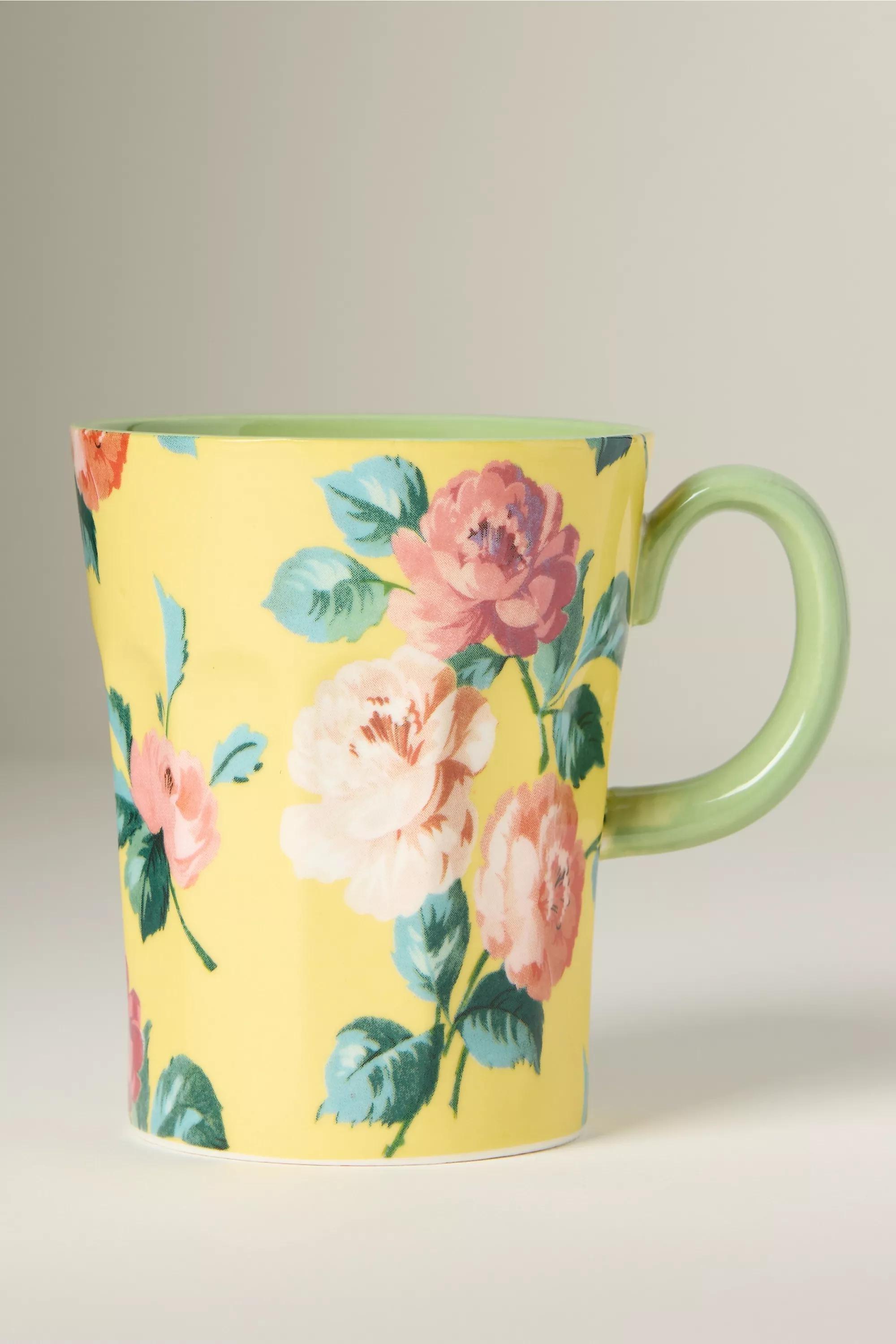 By Maeve Chintzware Stoneware Mug, Yellow, A501_0072, large image number 0
