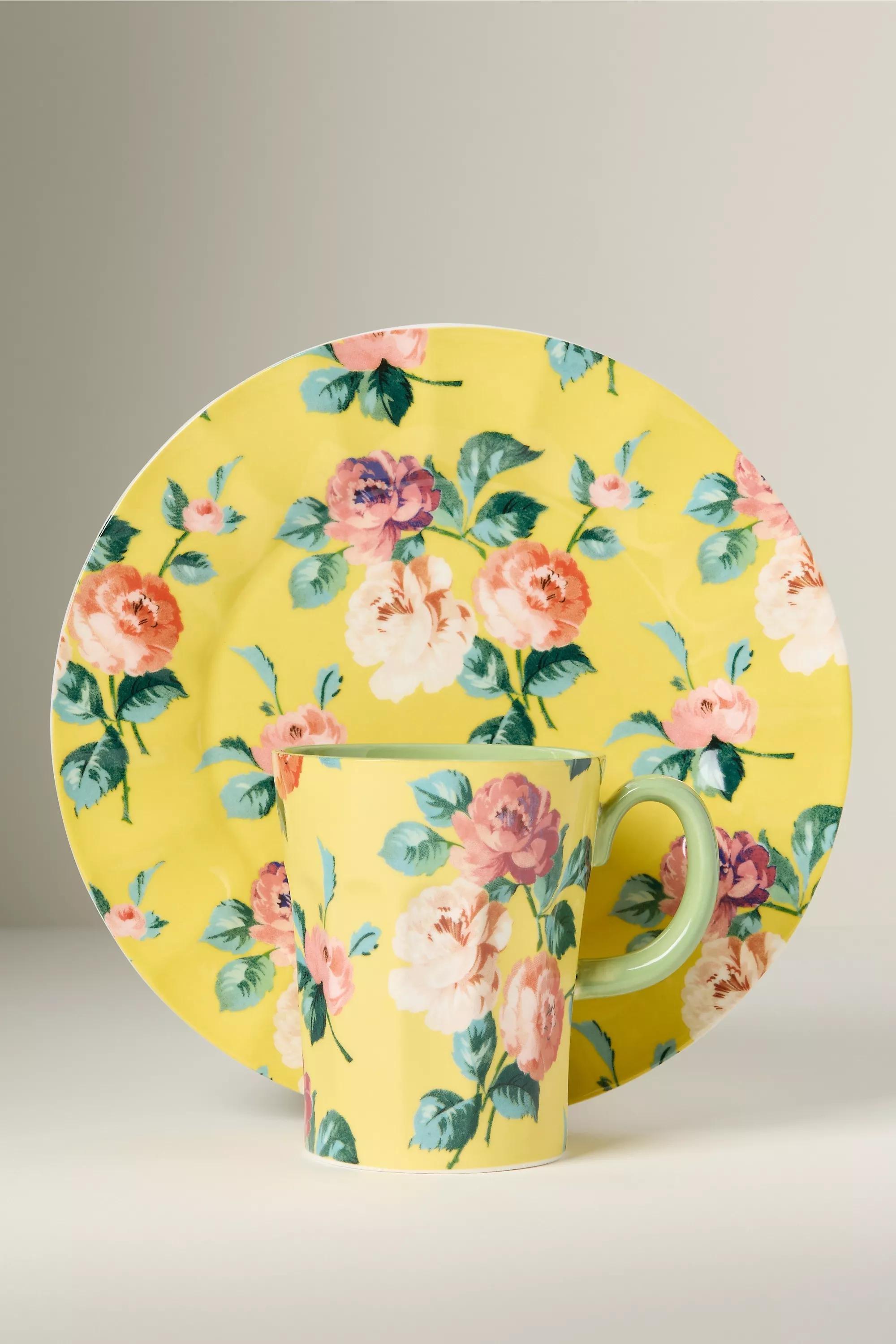 By Maeve Chintzware Stoneware Mug, Yellow, A501_0072, large image number 2