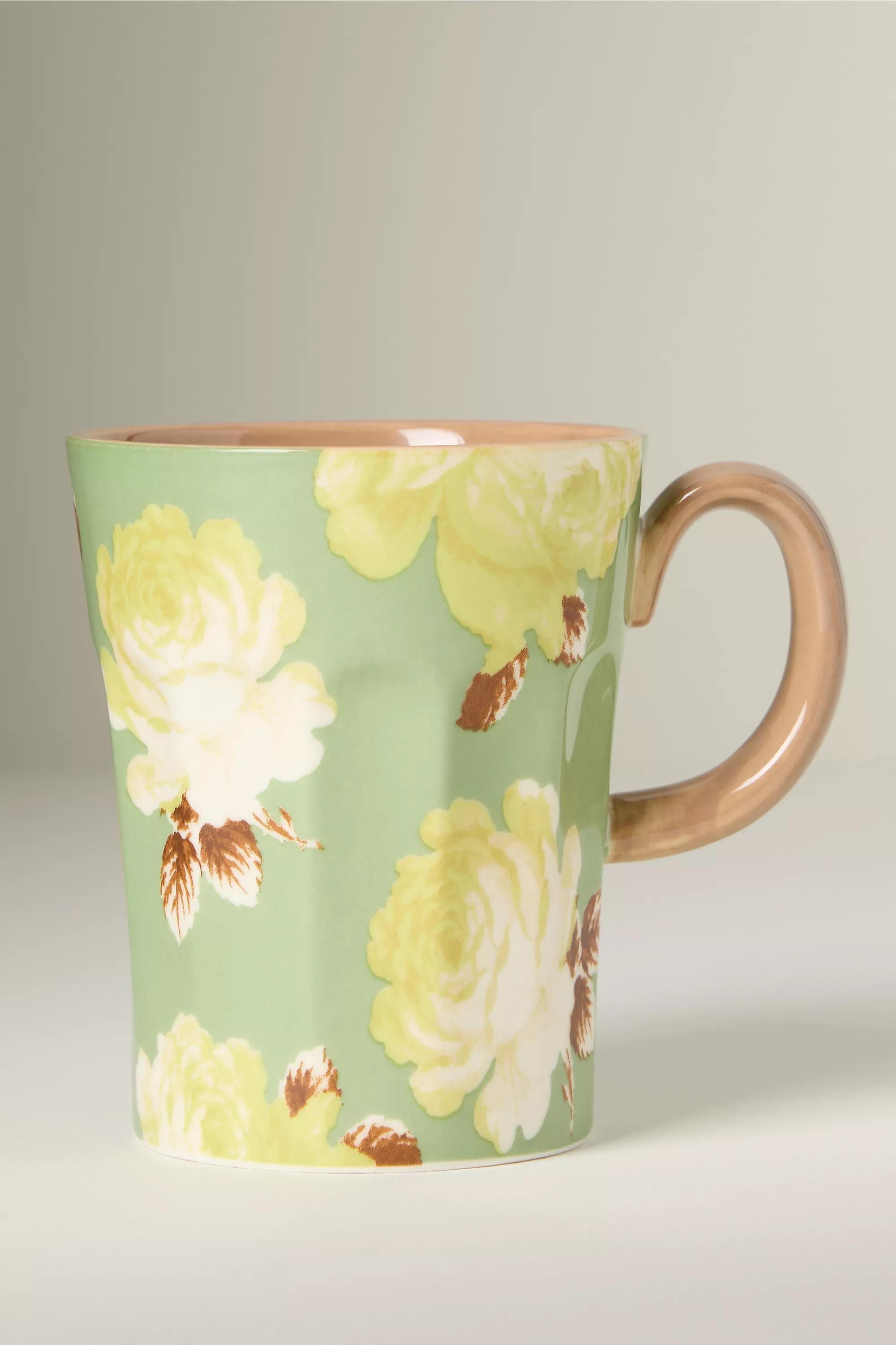 By Maeve Chintzware Stoneware Mug, Green, Green, medium