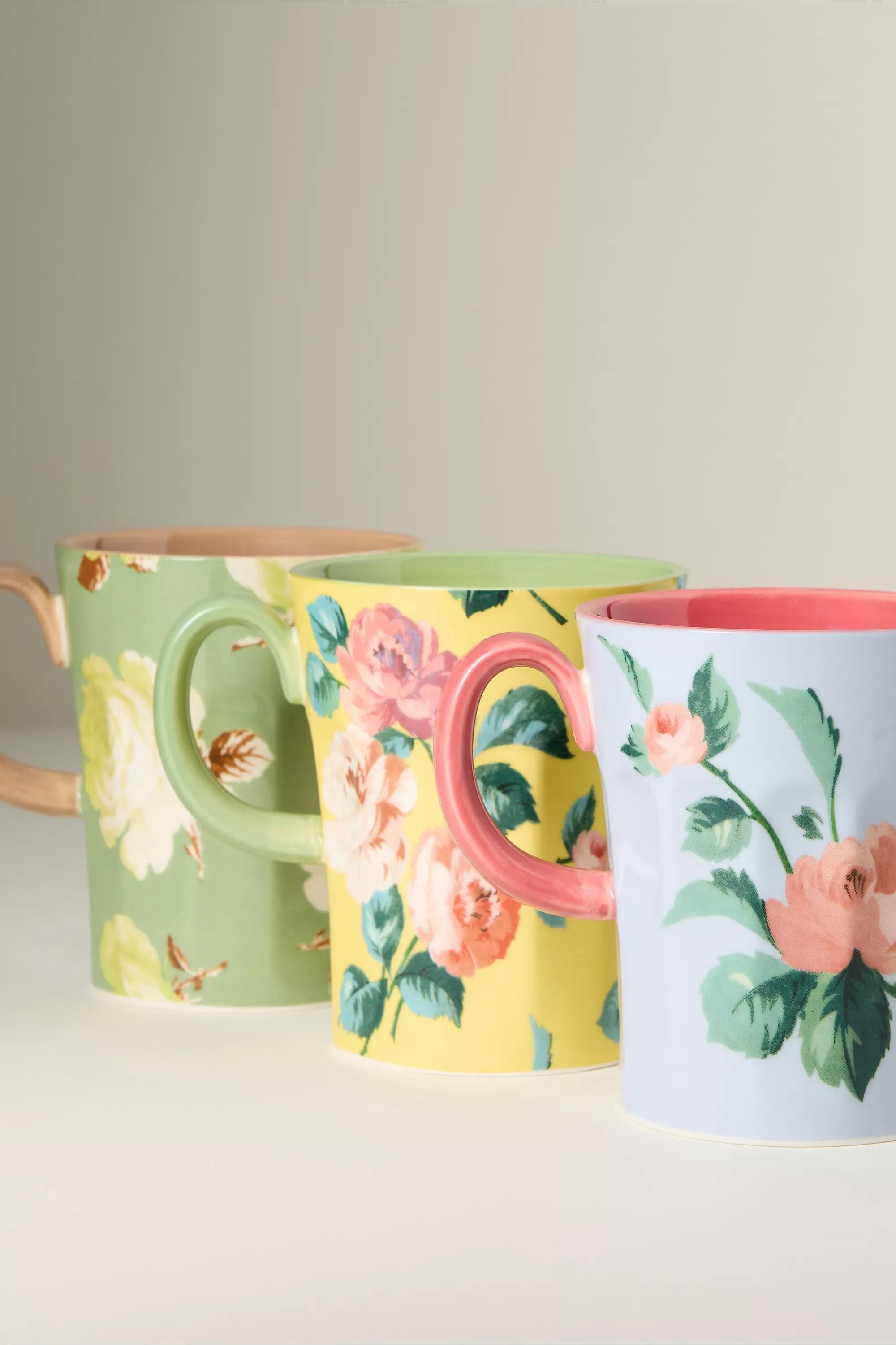 By Maeve Chintzware Stoneware Mug, Green, A501_0237, large image number 1