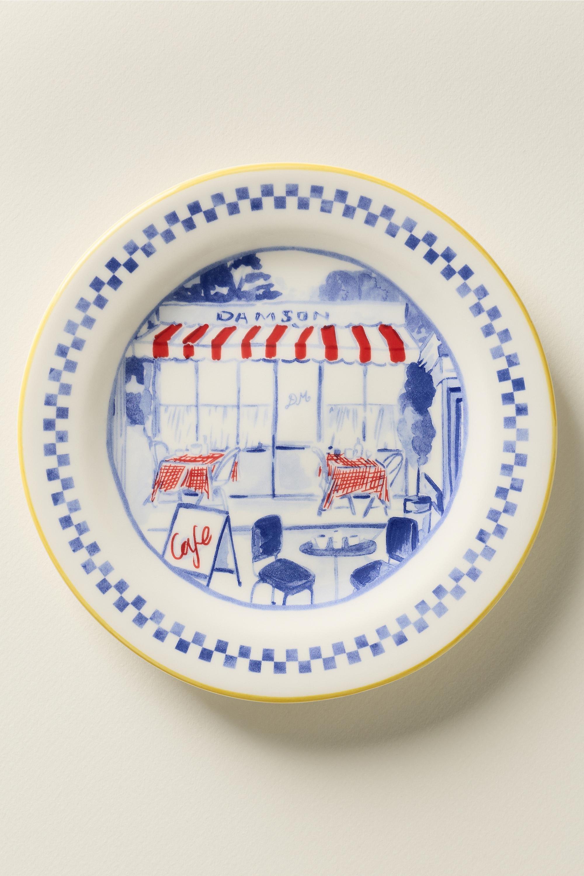 Damson Madder Stoneware Dessert Plates, Brown Pattern, A501_0029, large image number 2