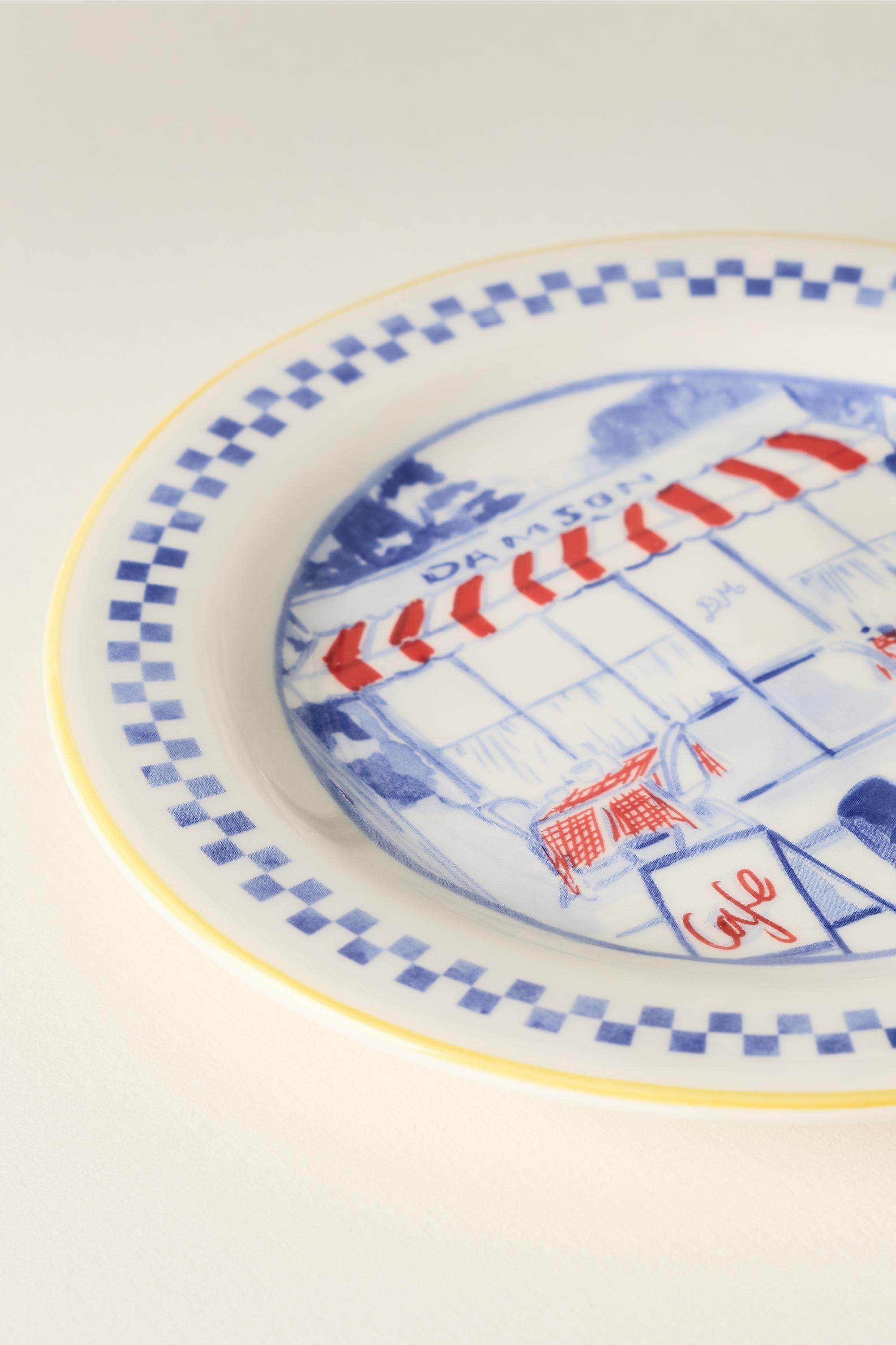 Damson Madder Stoneware Dessert Plates, Brown Pattern, A501_0029, large image number 3