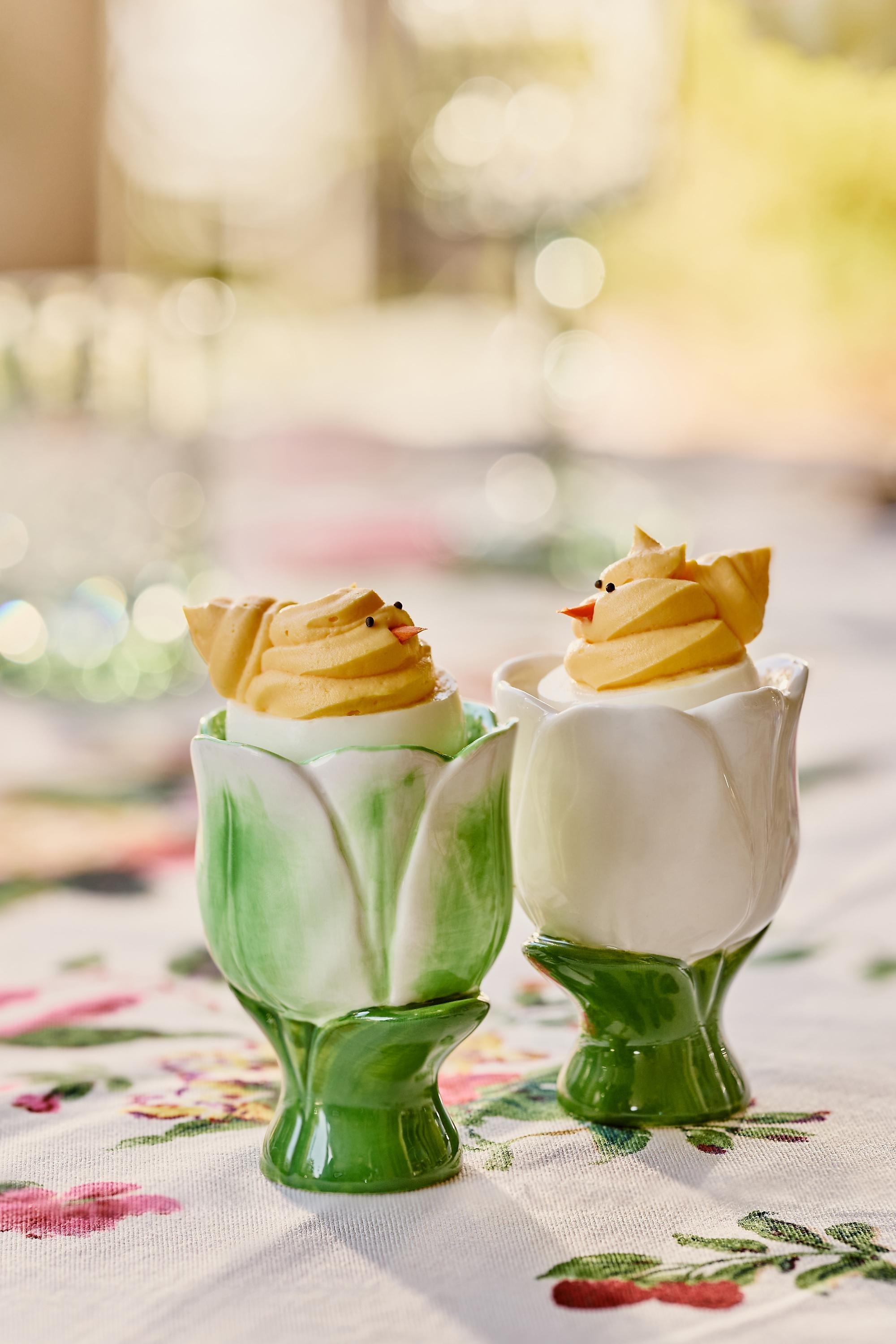 Louise Stoneware Egg Cup, Green, A501_0030, medium